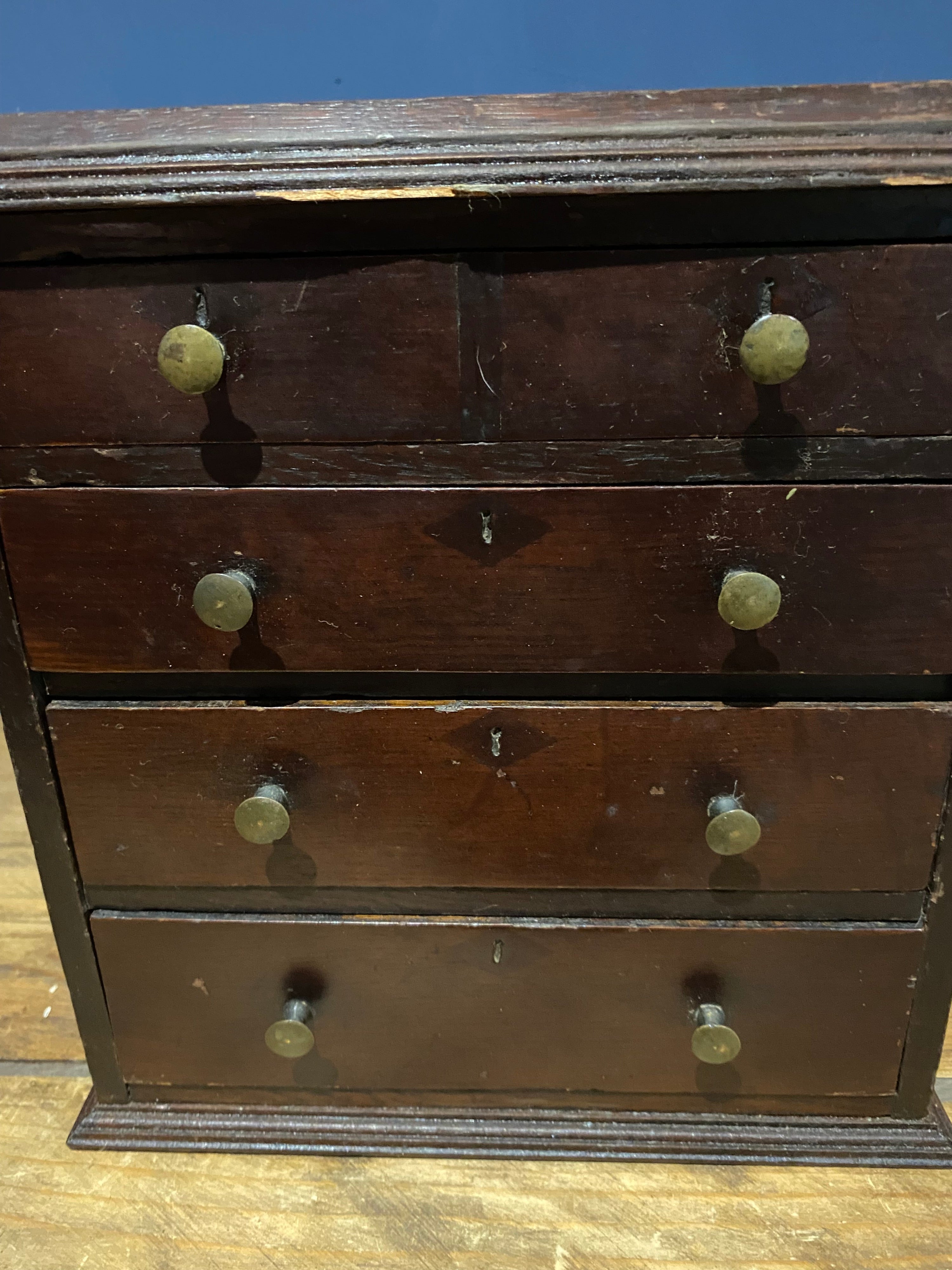 Antique Four Drawer Apprentice Piece/drawers Cabinet