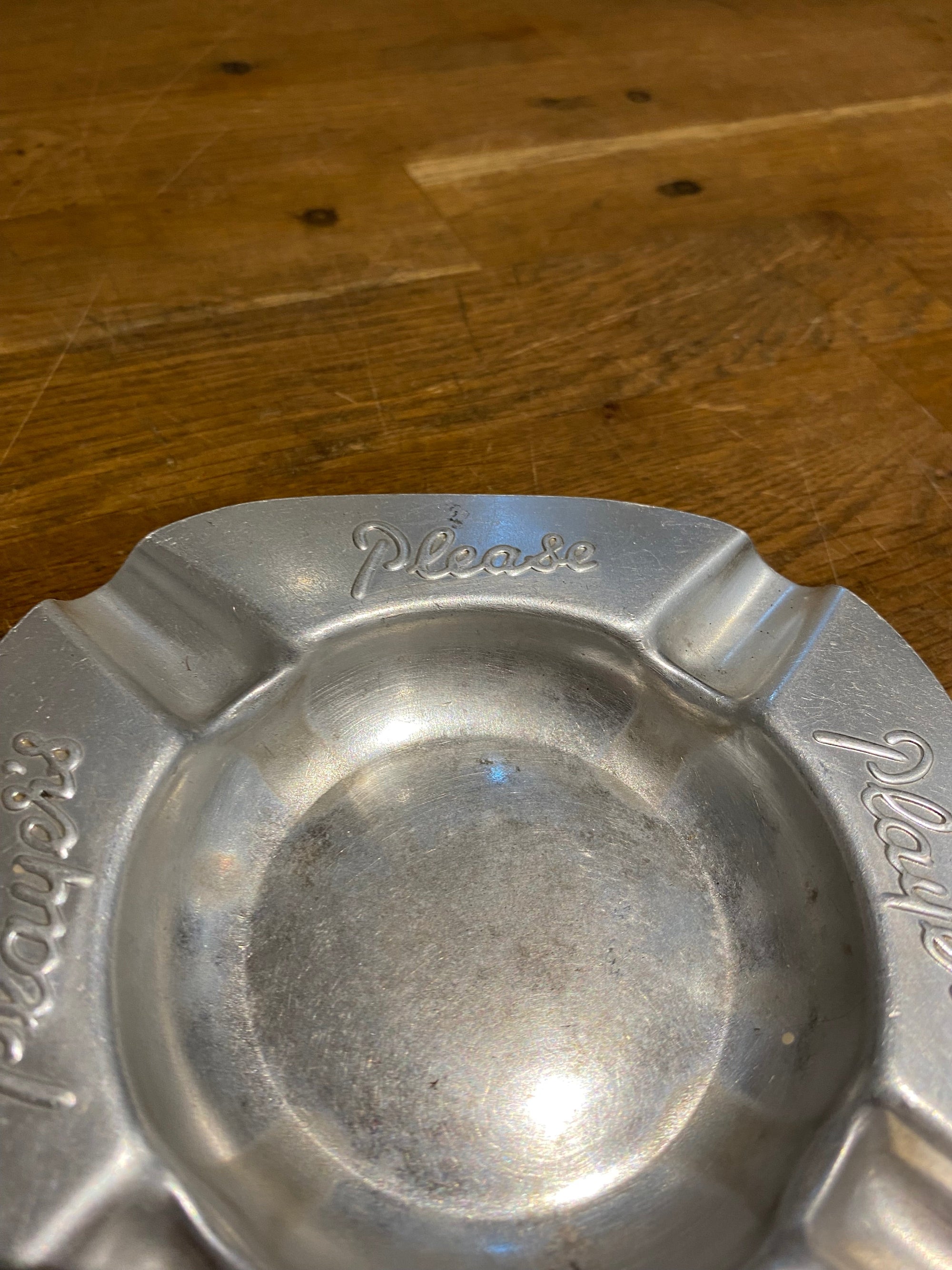 Vintage aluminium Players Please ashtray.