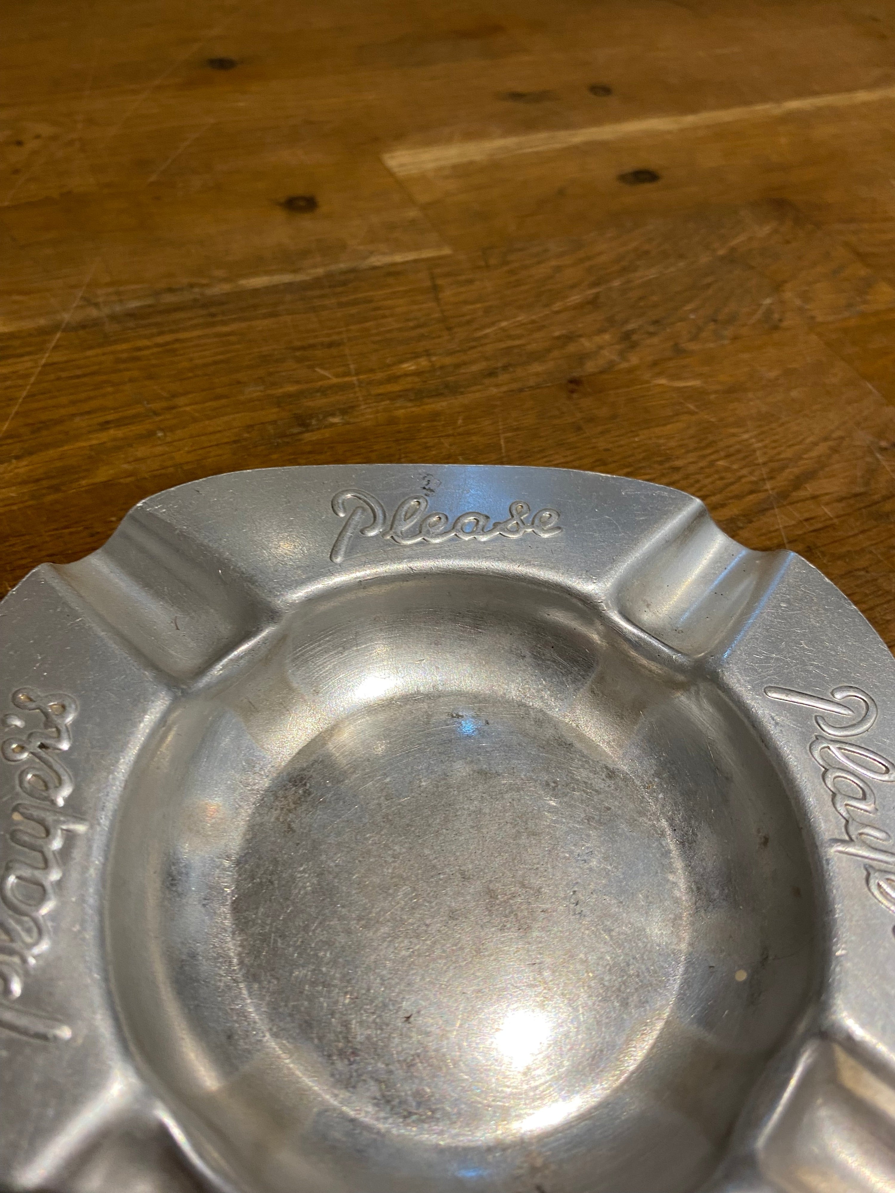 Vintage aluminium Players Please ashtray.