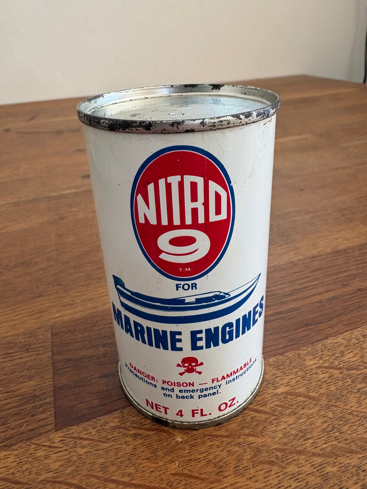 Vintage Nitro 9 For Marine Engines Can , Sealed. For Display Purpose Only