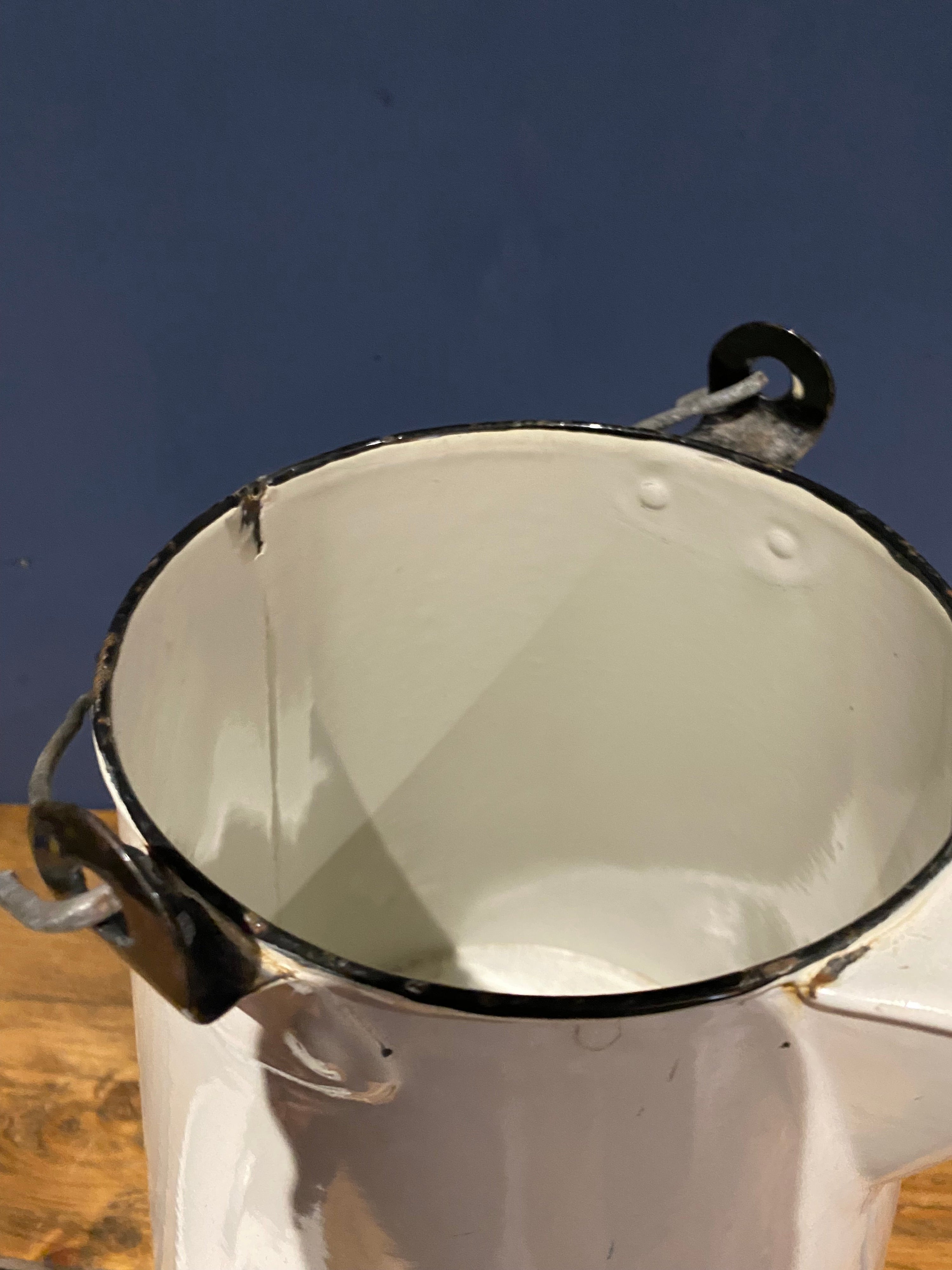 Extra Large Vintage French Enamel Coffee Pot / Water Jug / Milk Jug