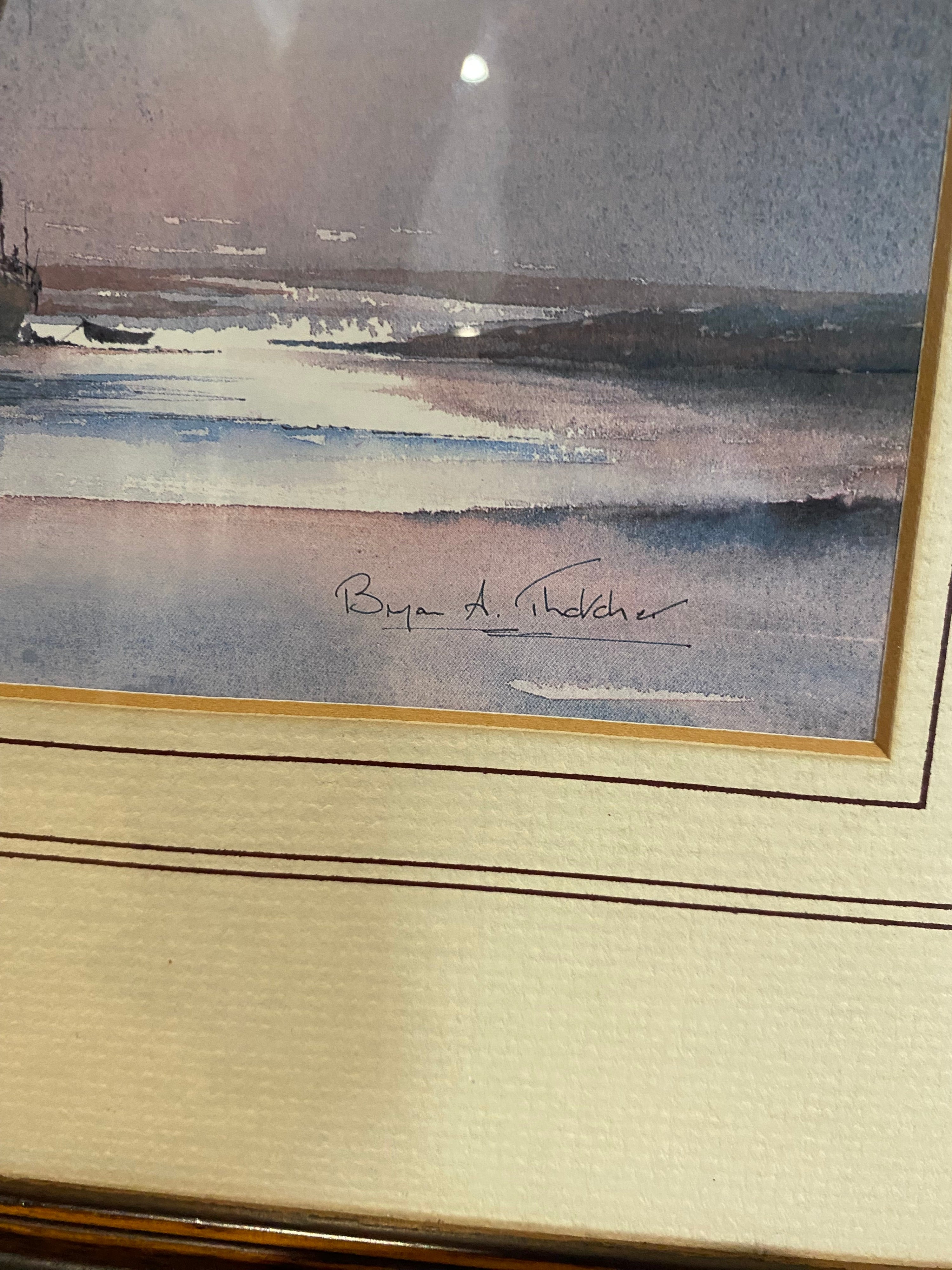 Bryan A Thatcher , Watercolour, Boats On The Coast