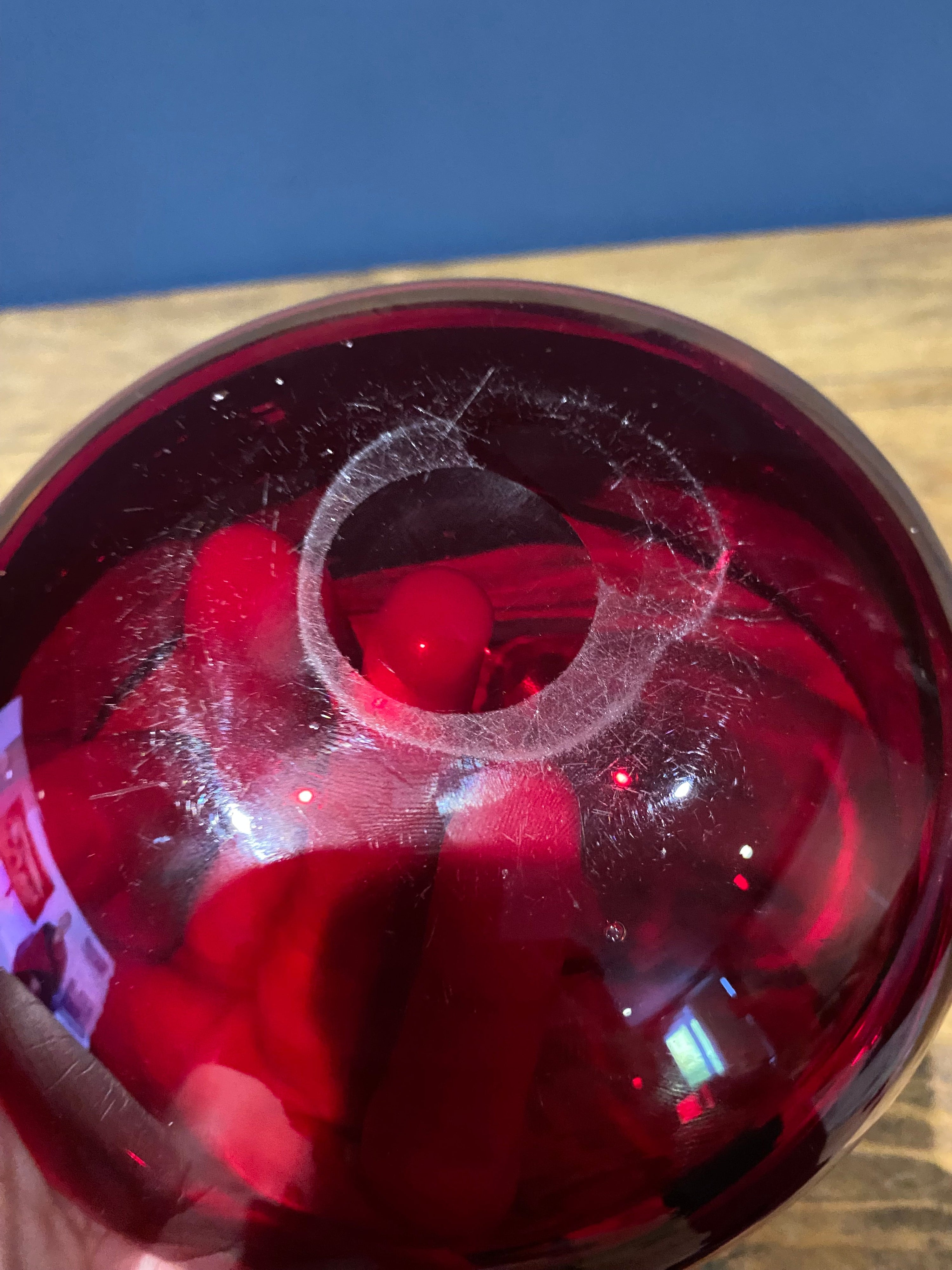 Beautiful mid century glass trinket dish / decorative coin dish