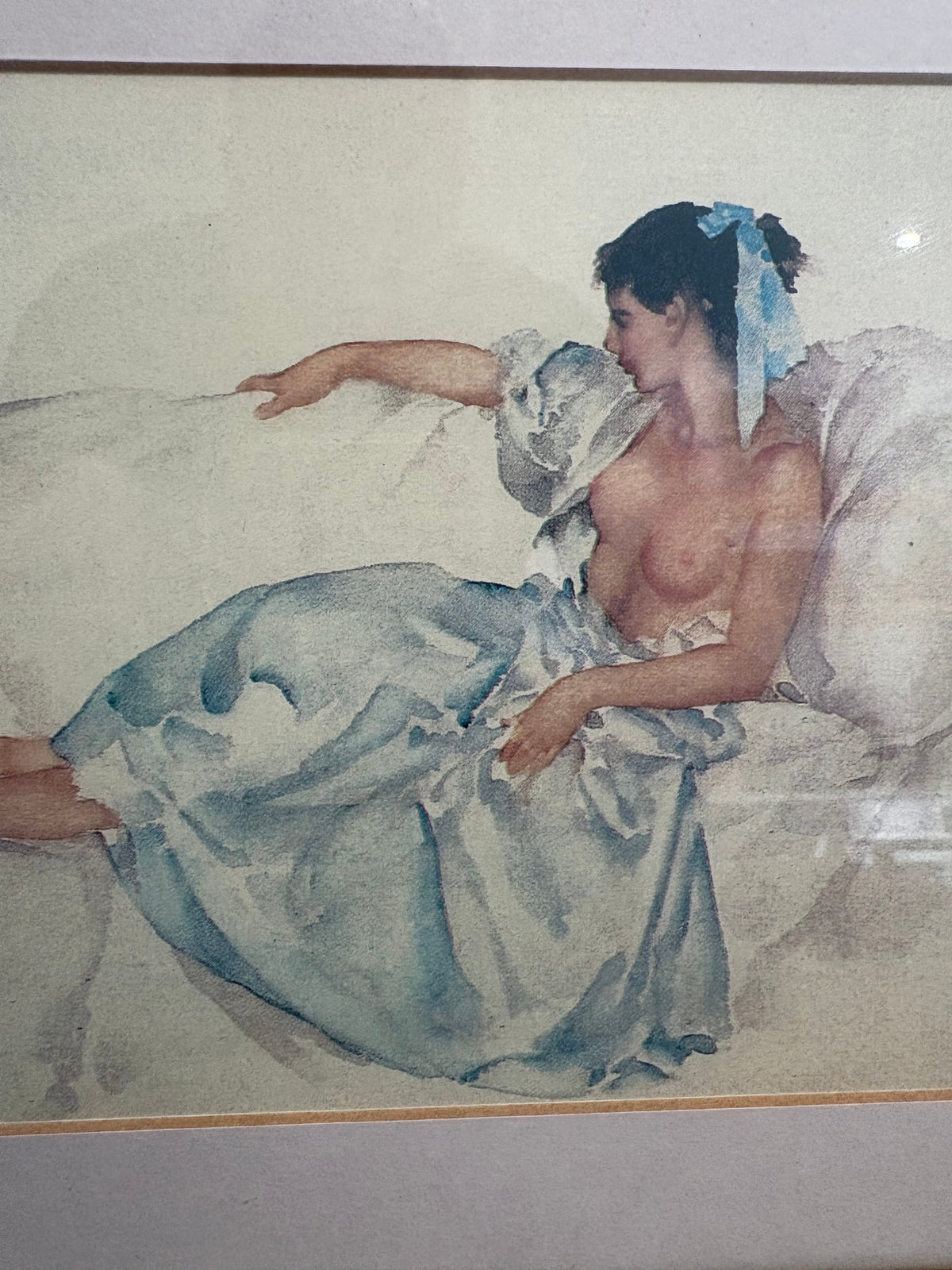 William Russel Flint Framed Art Print Entitled ‘ The Blue Ribbon’ .