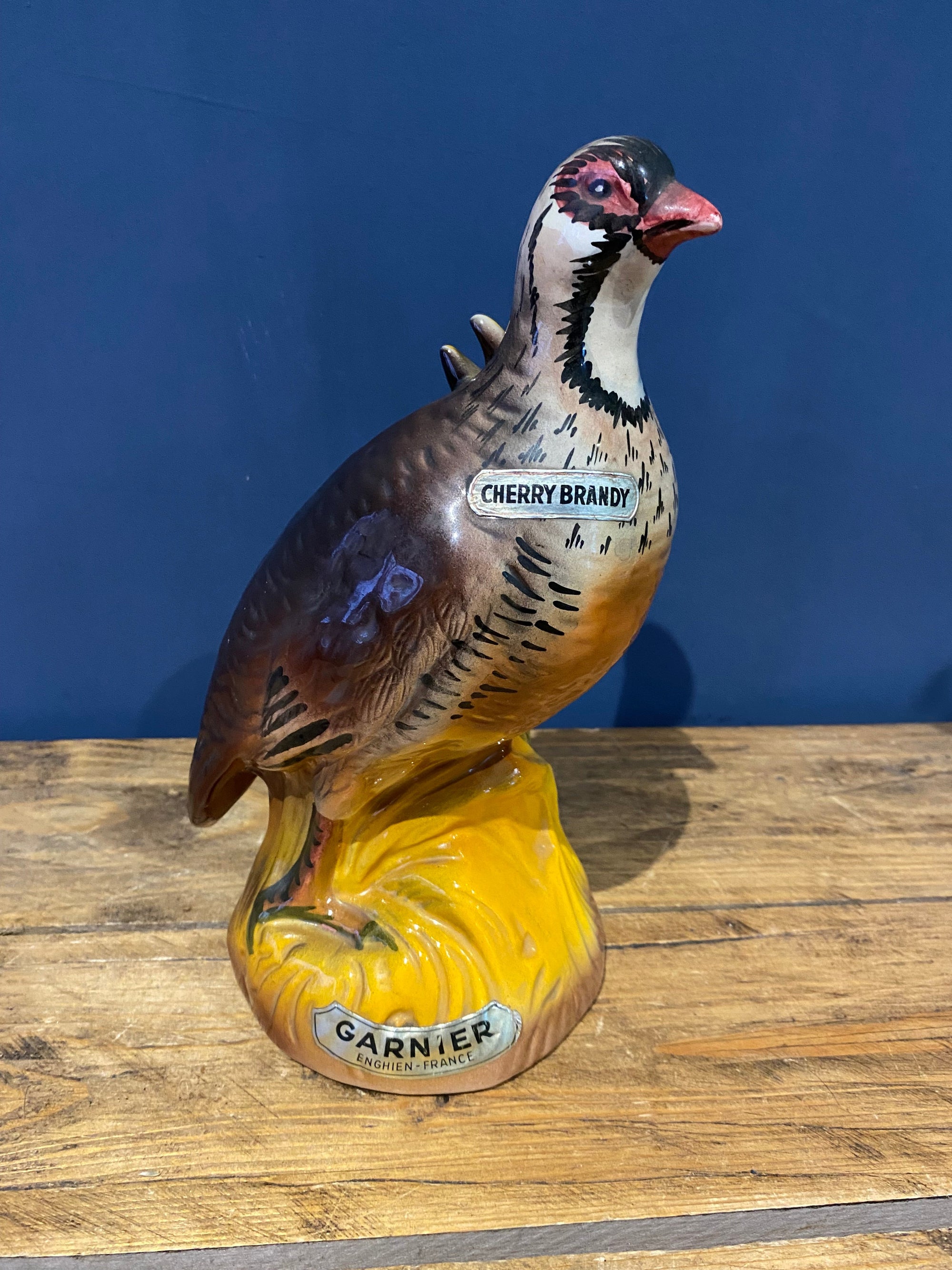 Vintage 70’s Garnier cherry brandy ceramic decanter