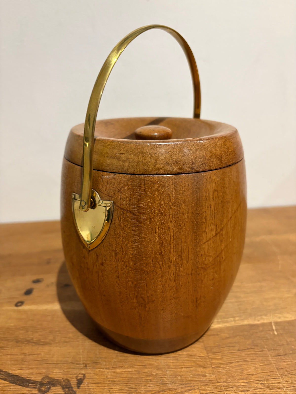 Vintage Kent Ware ‘Made In England’ Teak Ice/Biscuit Barrel