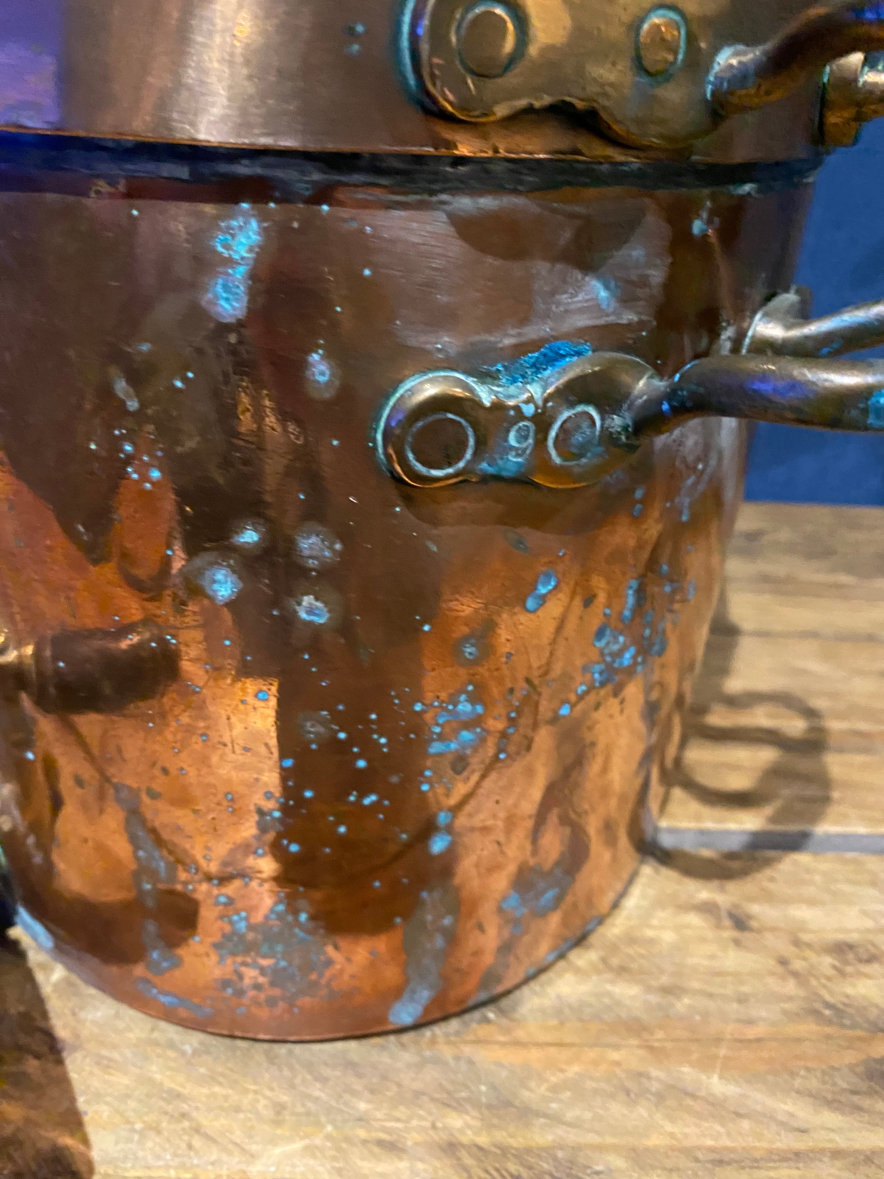 Large Heavy Antique Copper Water Urn , E.I.U.S.C. Stamped In It.