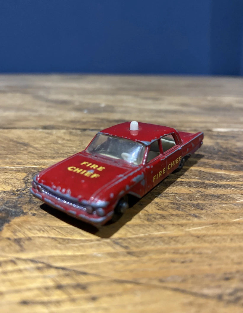 Lesney No59 Ford Fairlane Fire Chiefs Car , Play Worn