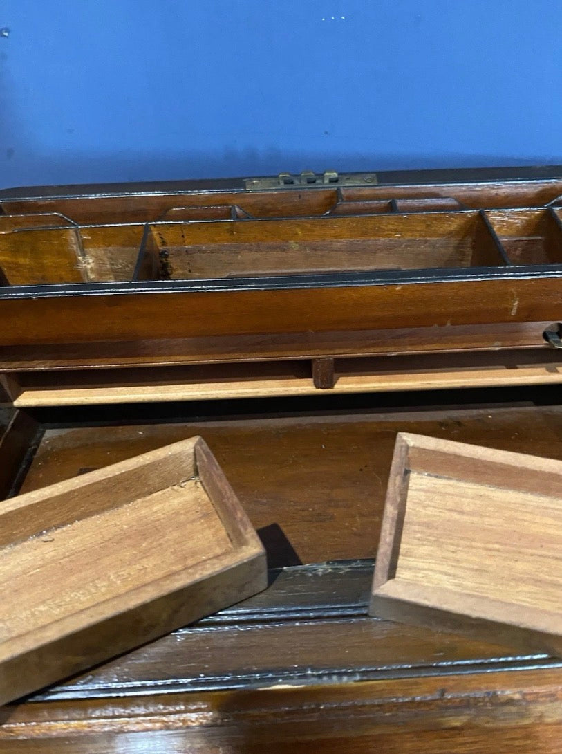 Antique Box / Writing Slope In Need Of Tlc , Secret Compartment.