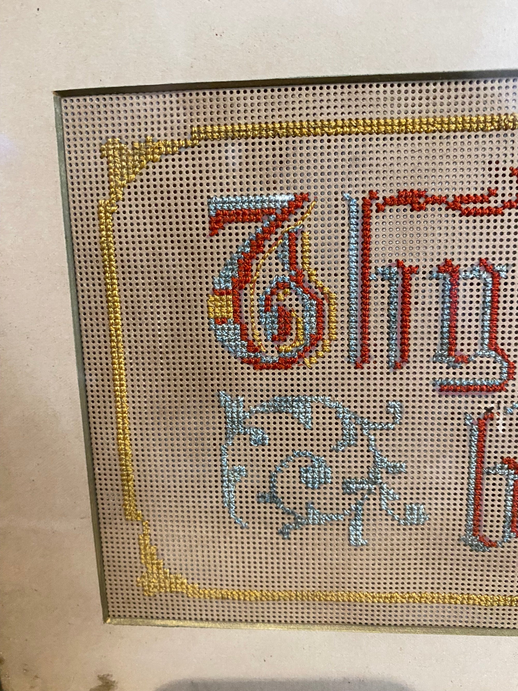 Vintage/ Antique Cross Stitch / Needlepoint, Thy Will Be Done