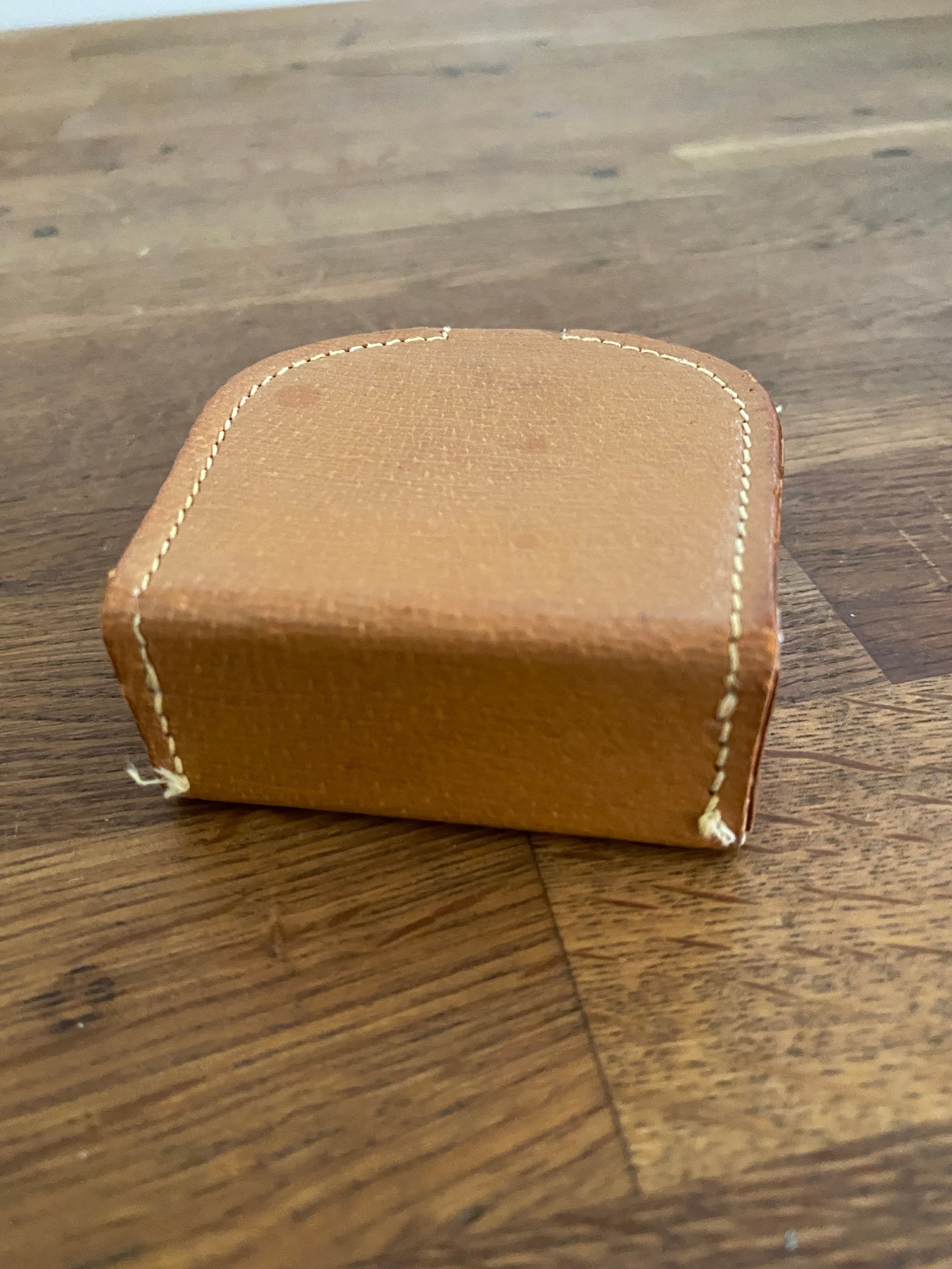 Vintage Stud/ Jewellery Box , Real Pigskin, Made In England