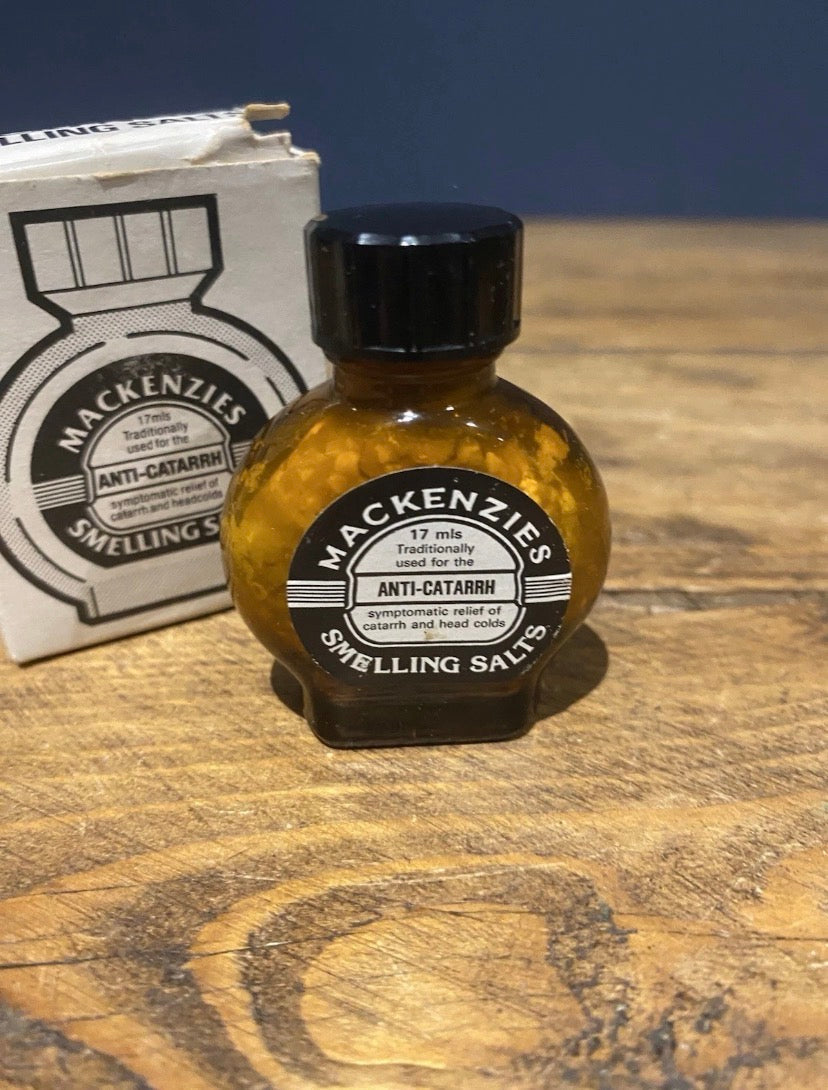 Vintage Mackenzies Smelling Salts Bottle And Box