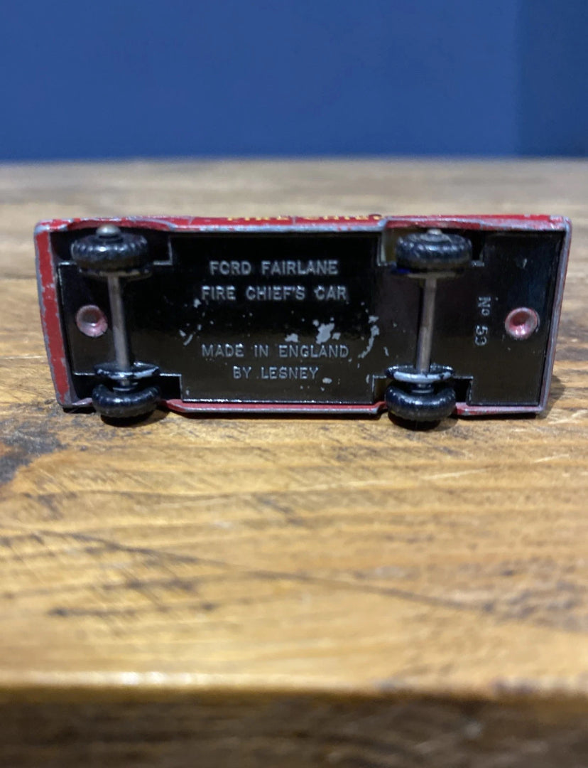 Lesney No59 Ford Fairlane Fire Chiefs Car , Play Worn