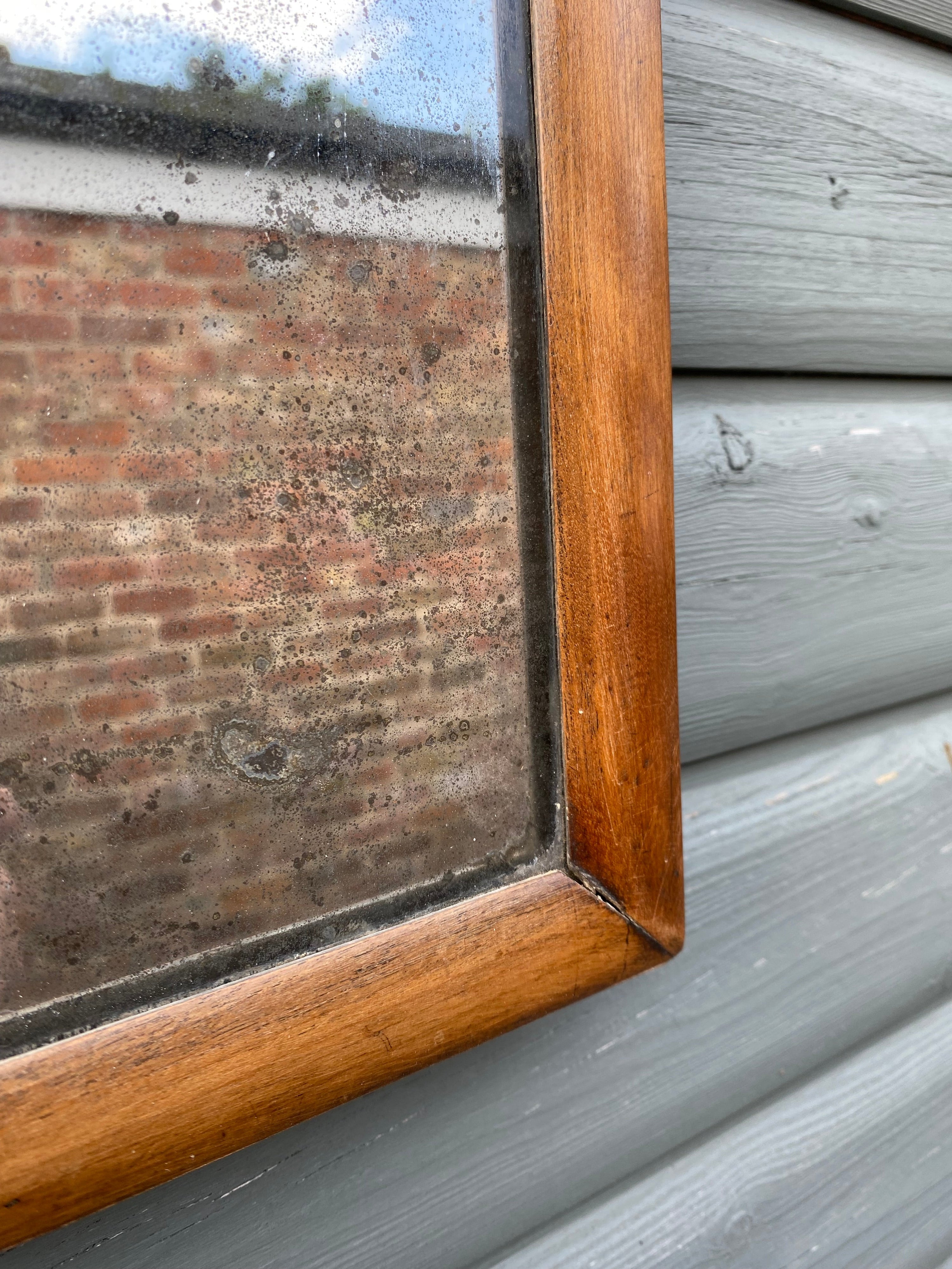 Well Worn Antique Wall Mirror, Aged Mirror