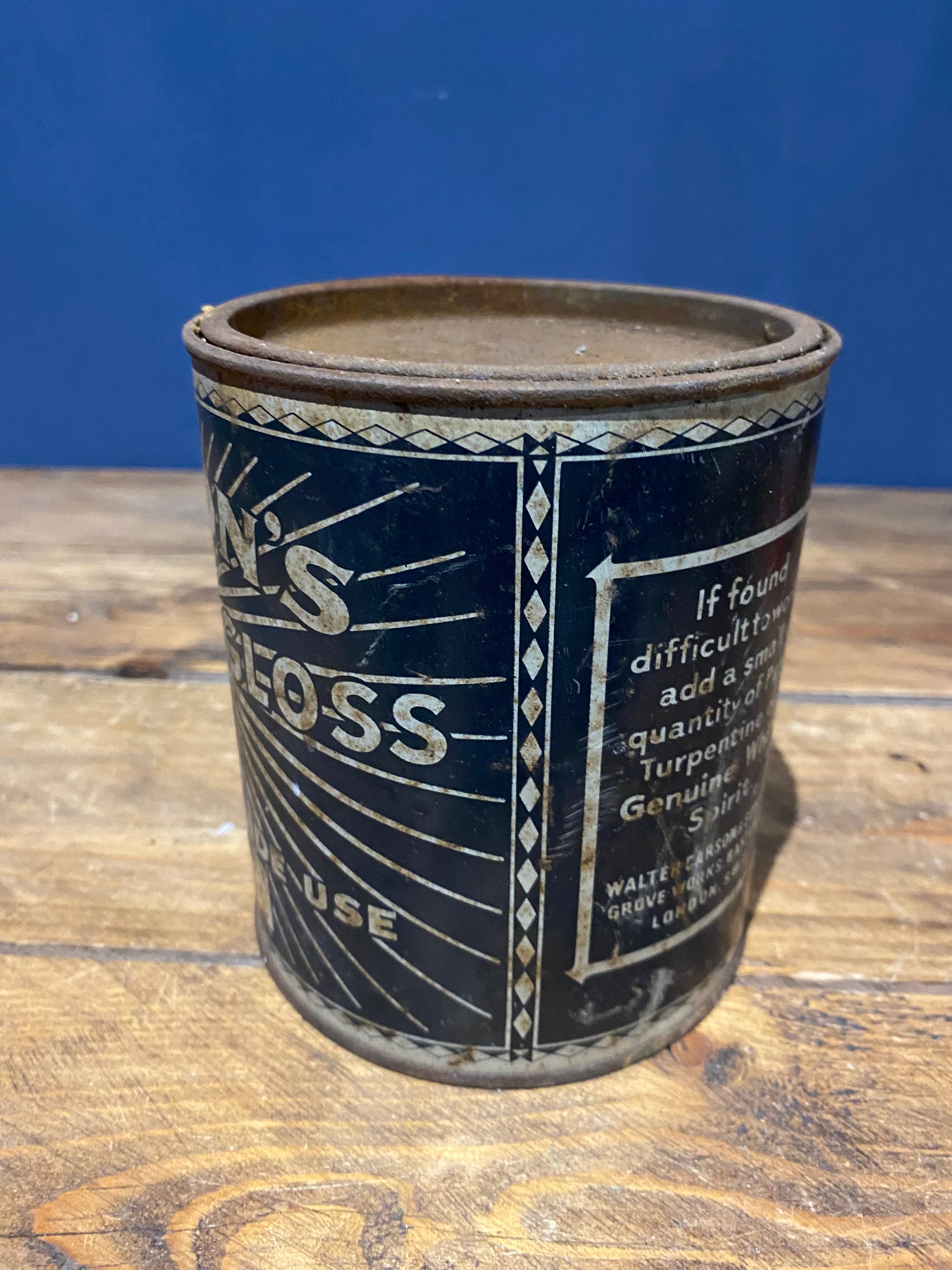 Antique / Vintage. Rare Carson’s Paint Tin , Full , As Found Condition