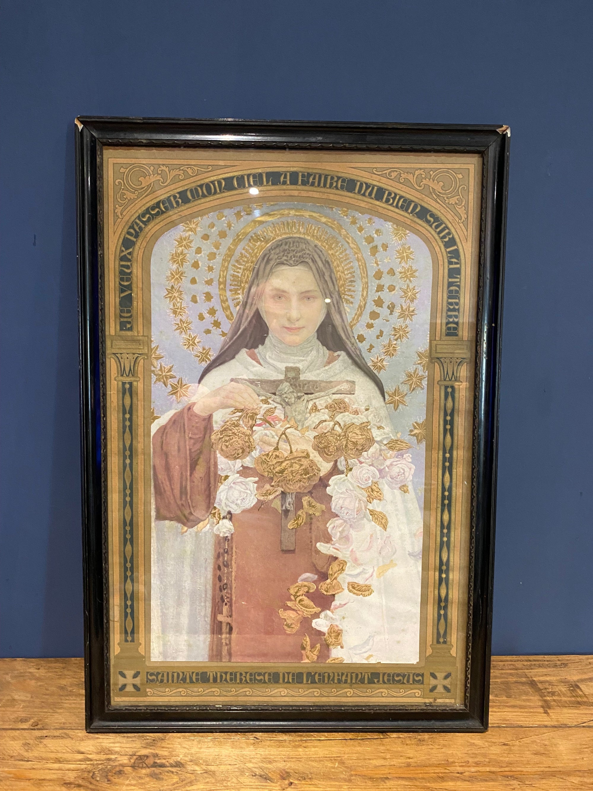 Vintage Edgar Maxence Lithograph/print. St. Therese Of Lisieux.