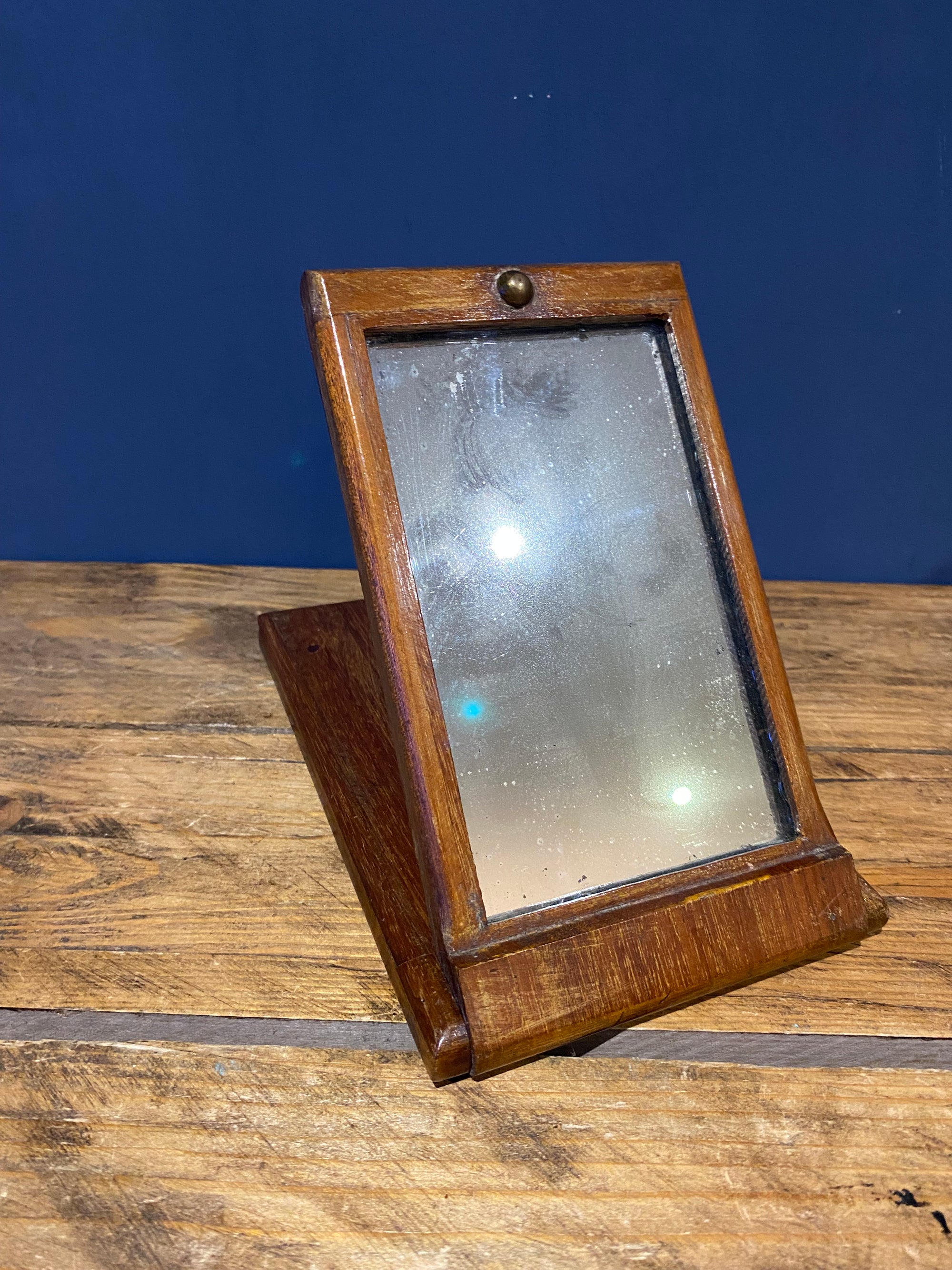 Antique 19th Century Folding Campaign Mirror.