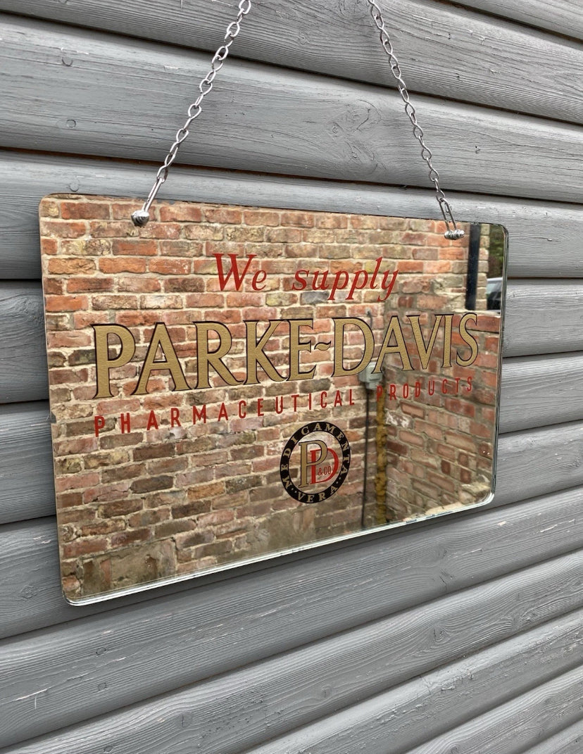 Vintage Parke-Davis Pharmaceutical Advertising Mirror