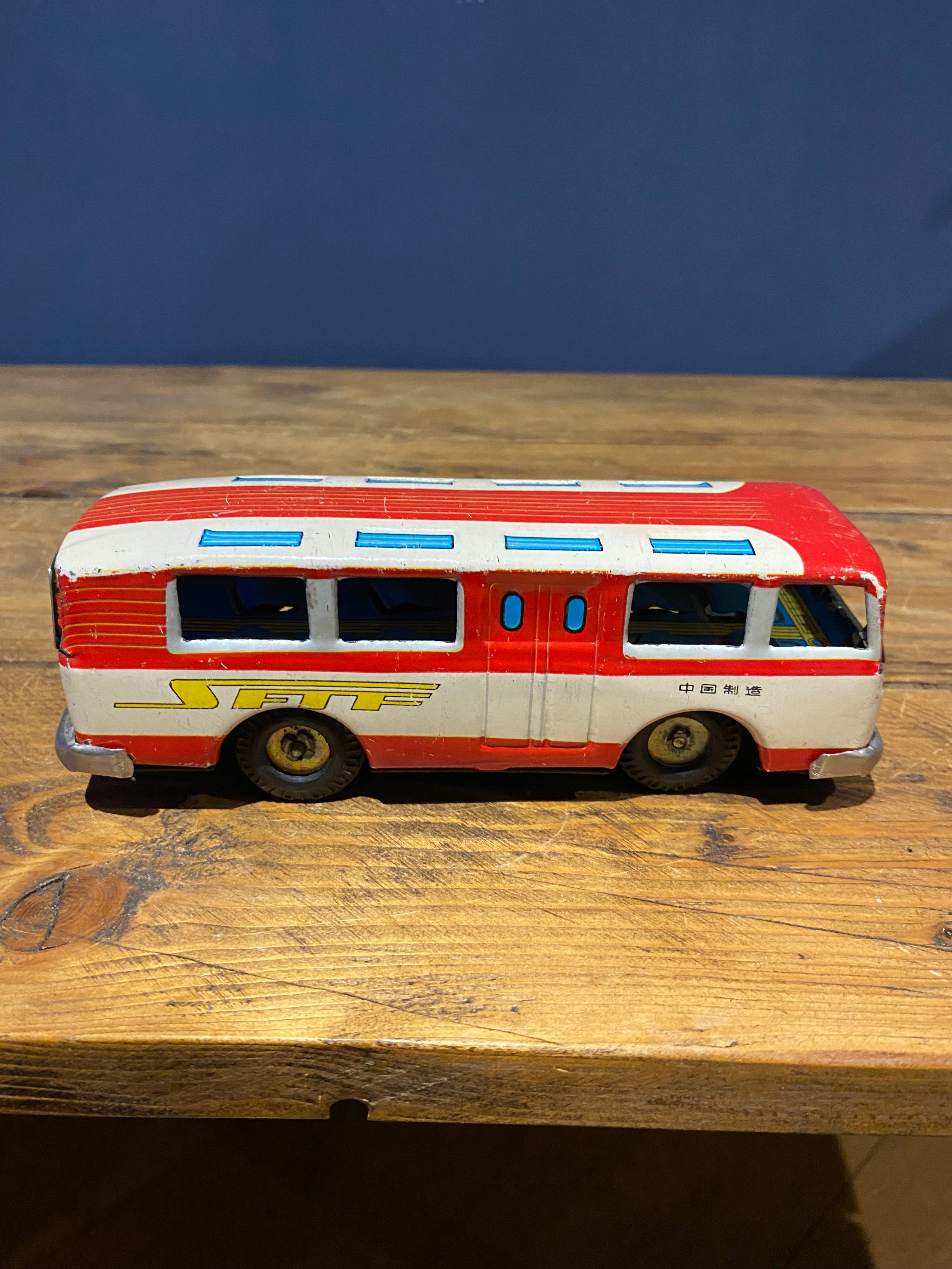 Vintage Tinplate SFTF , Made In China , Tinplate Bus