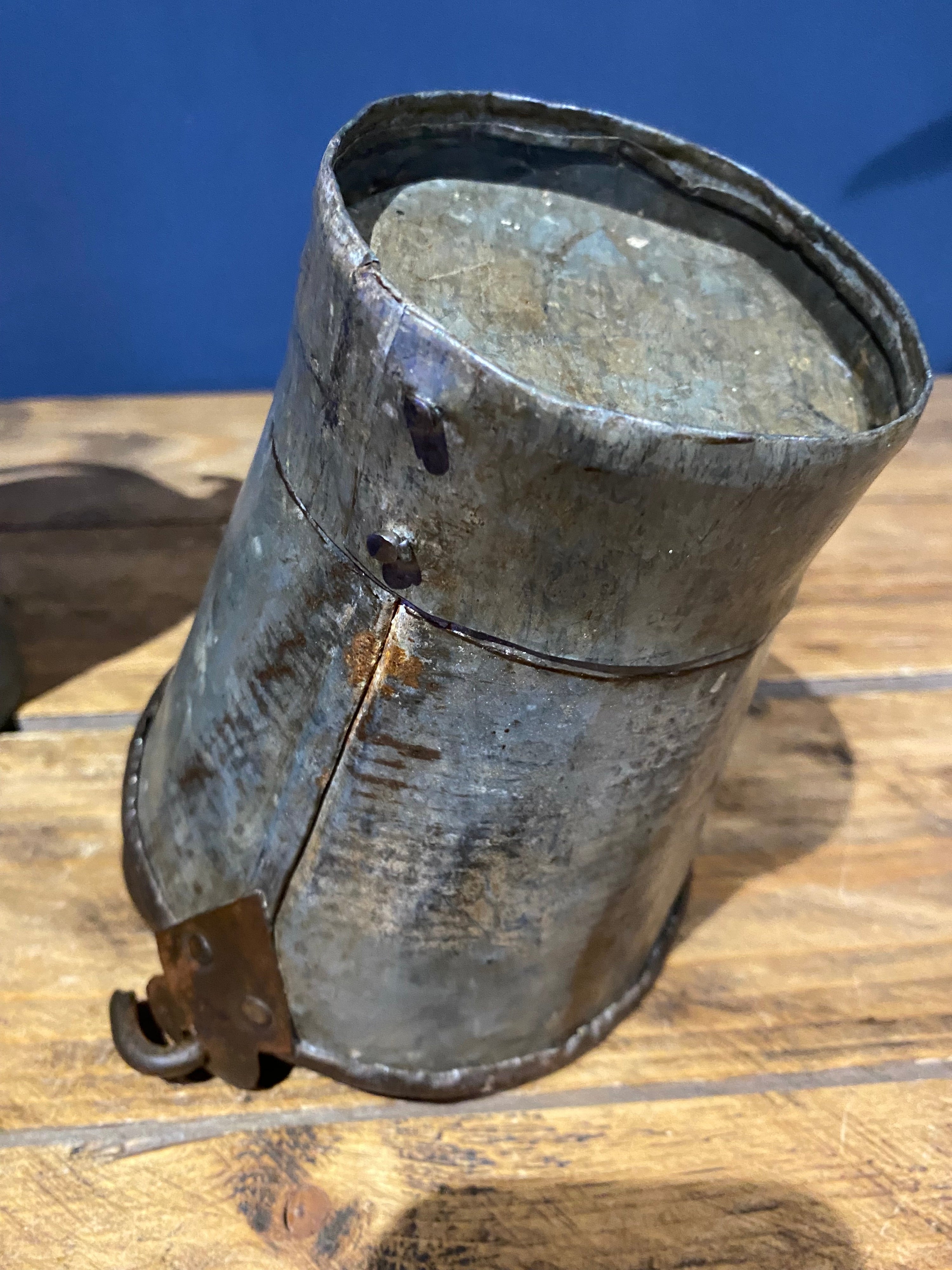 Vintage Small Galvanised/ Steel Buckets / Flower Buckets , Plenty Of Patina X3