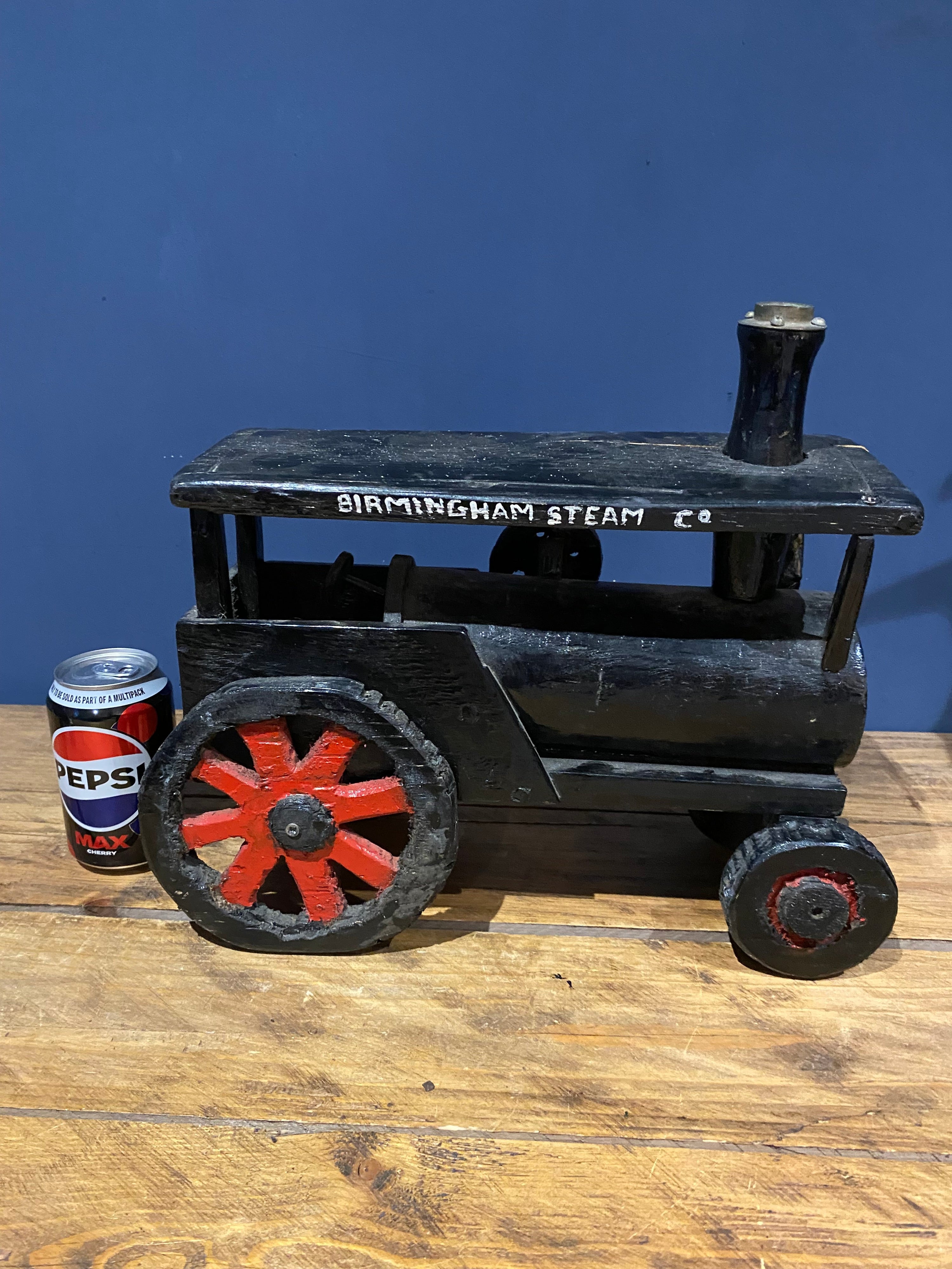 Scratch Built Wooden Steam Engine , Folk Art