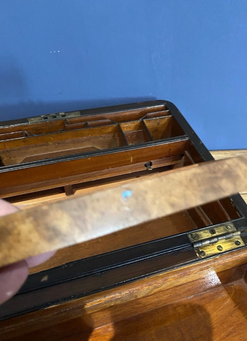 Antique Box / Writing Slope In Need Of Tlc , Secret Compartment.