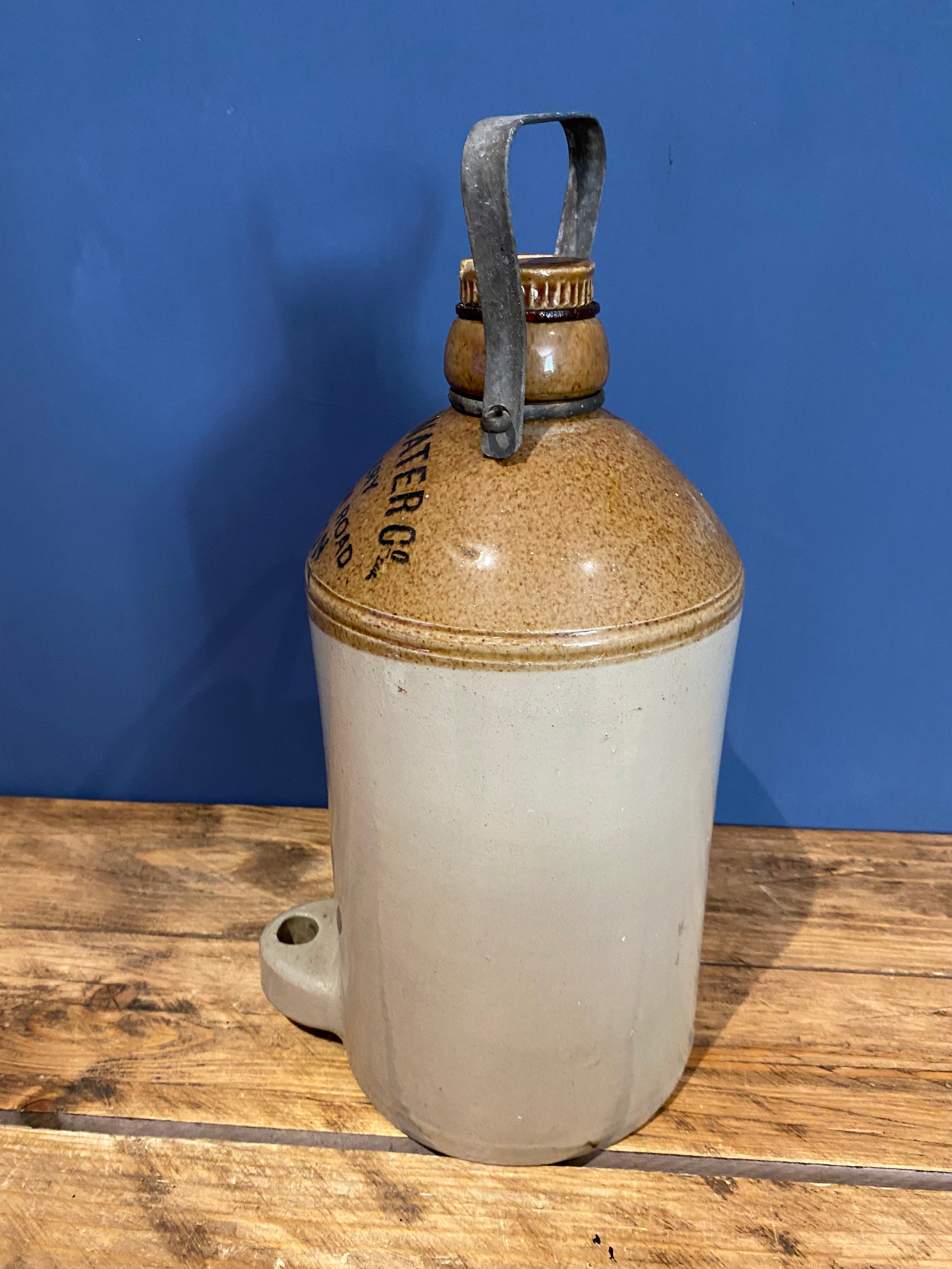 Vintage Salutaris Water Co , Stoneware Bottle / Flagon / Pot