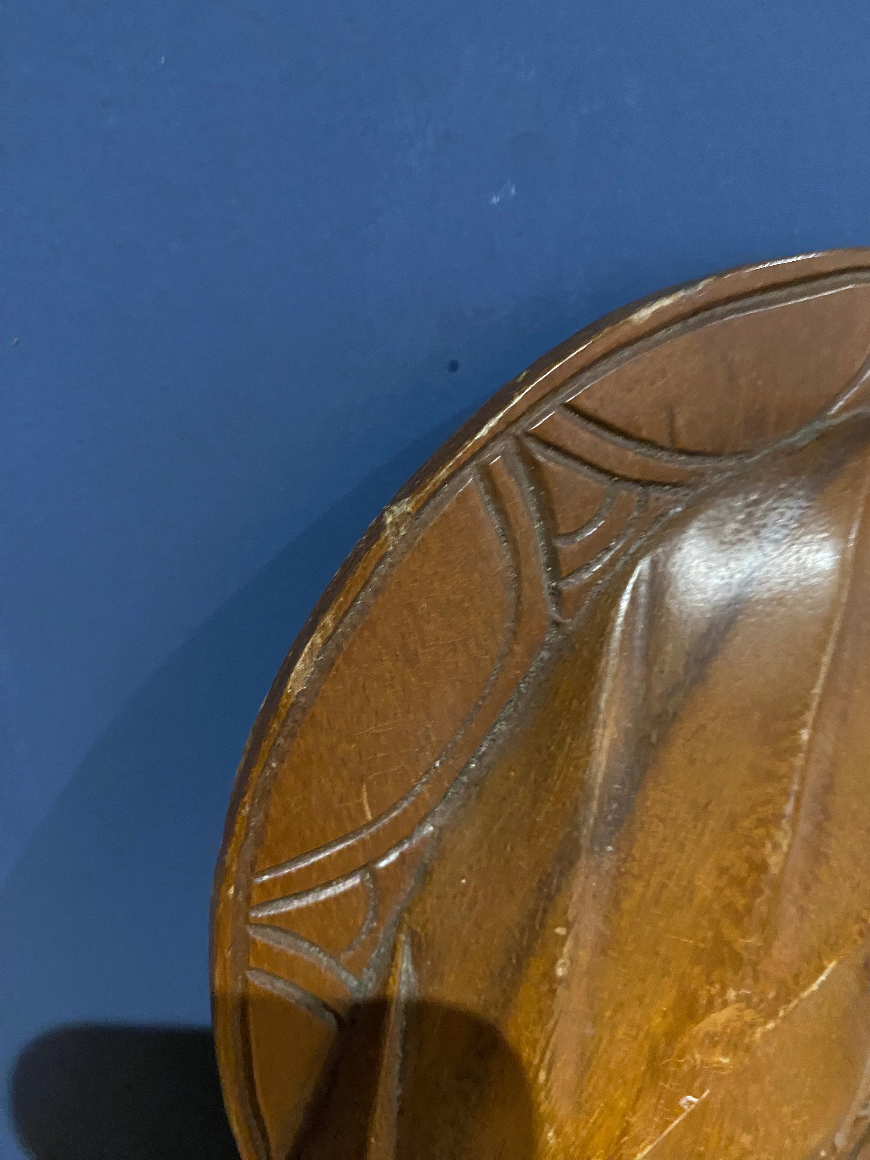 Vintage Olive Wood Madonna And Child / Mary And Jesus Carved Plaque