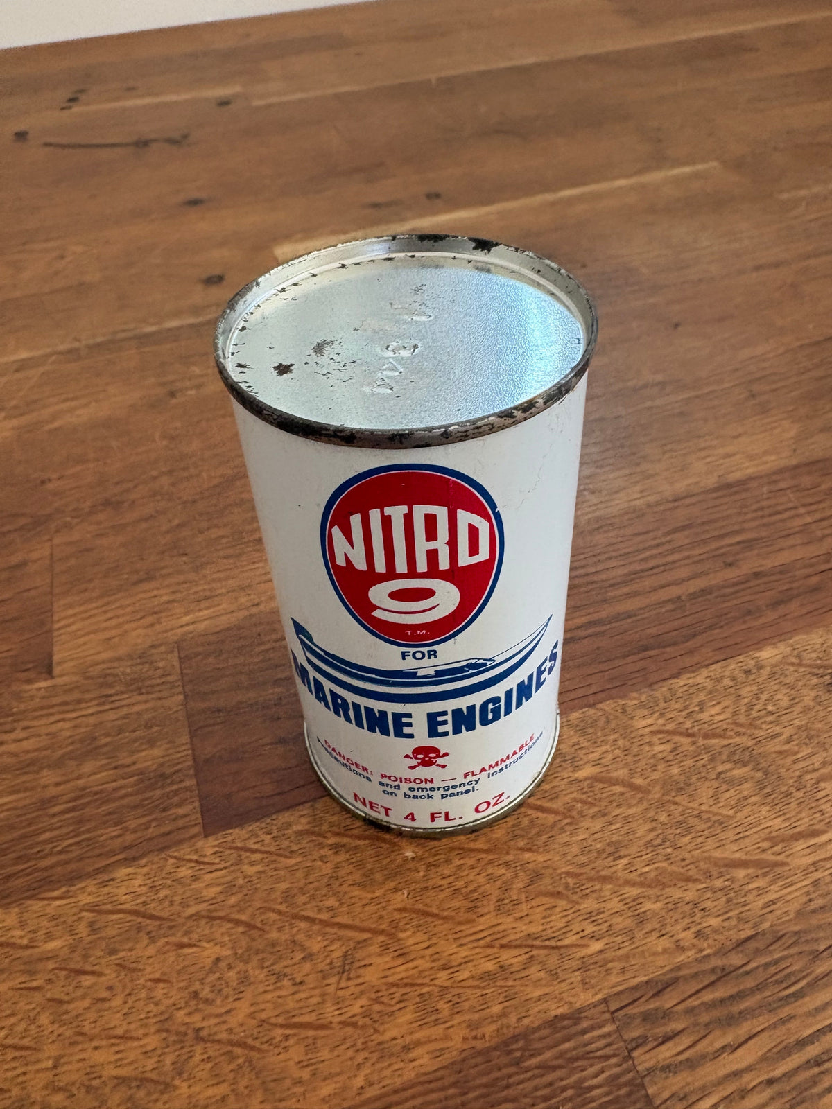 Vintage Nitro 9 For Marine Engines Can , Sealed. For Display Purpose Only