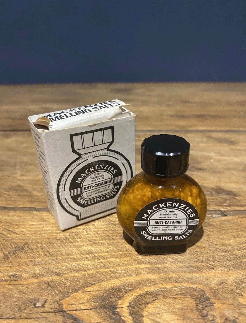 Vintage Mackenzies Smelling Salts Bottle And Box