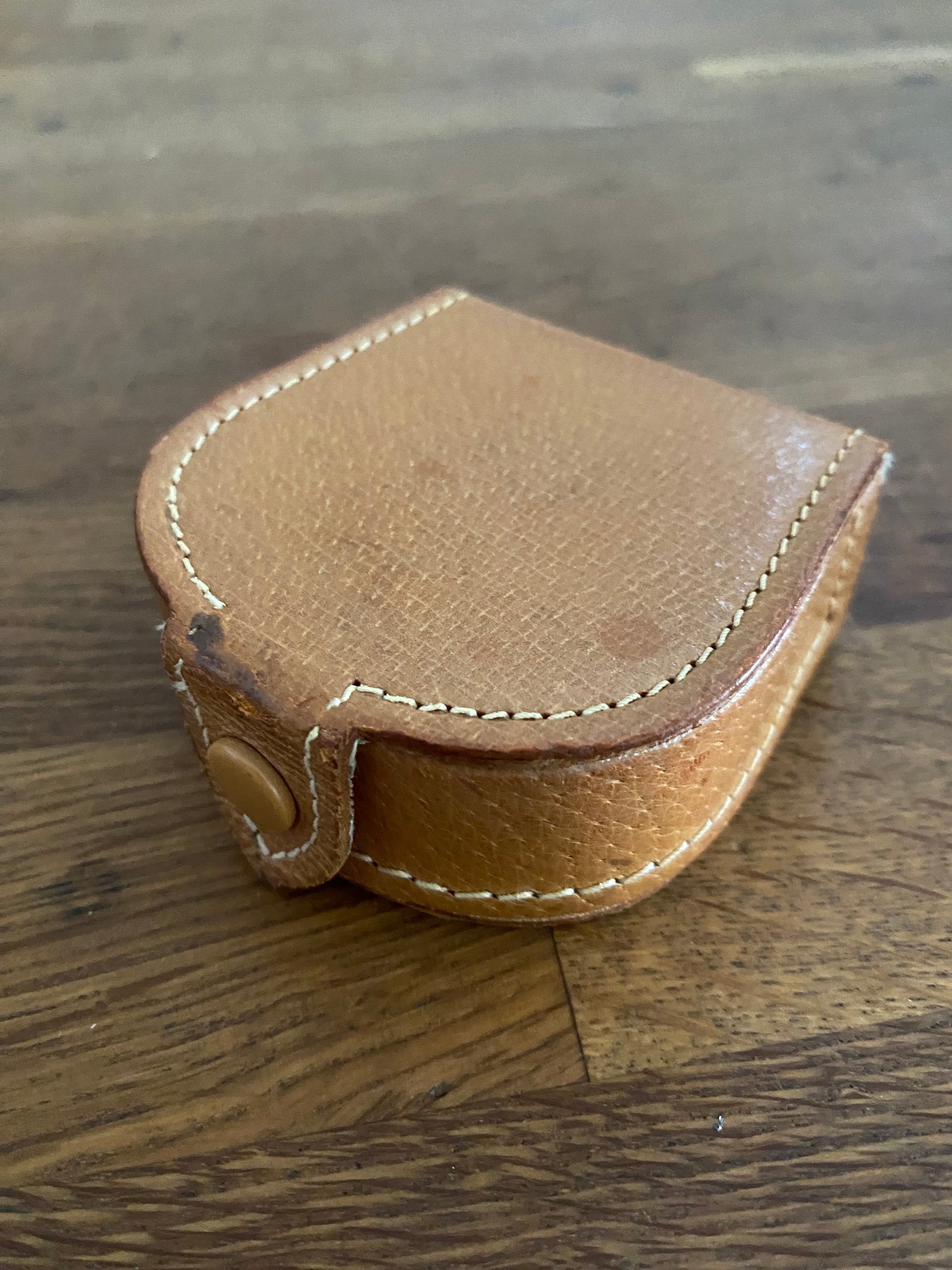 Vintage Stud/ Jewellery Box , Real Pigskin, Made In England