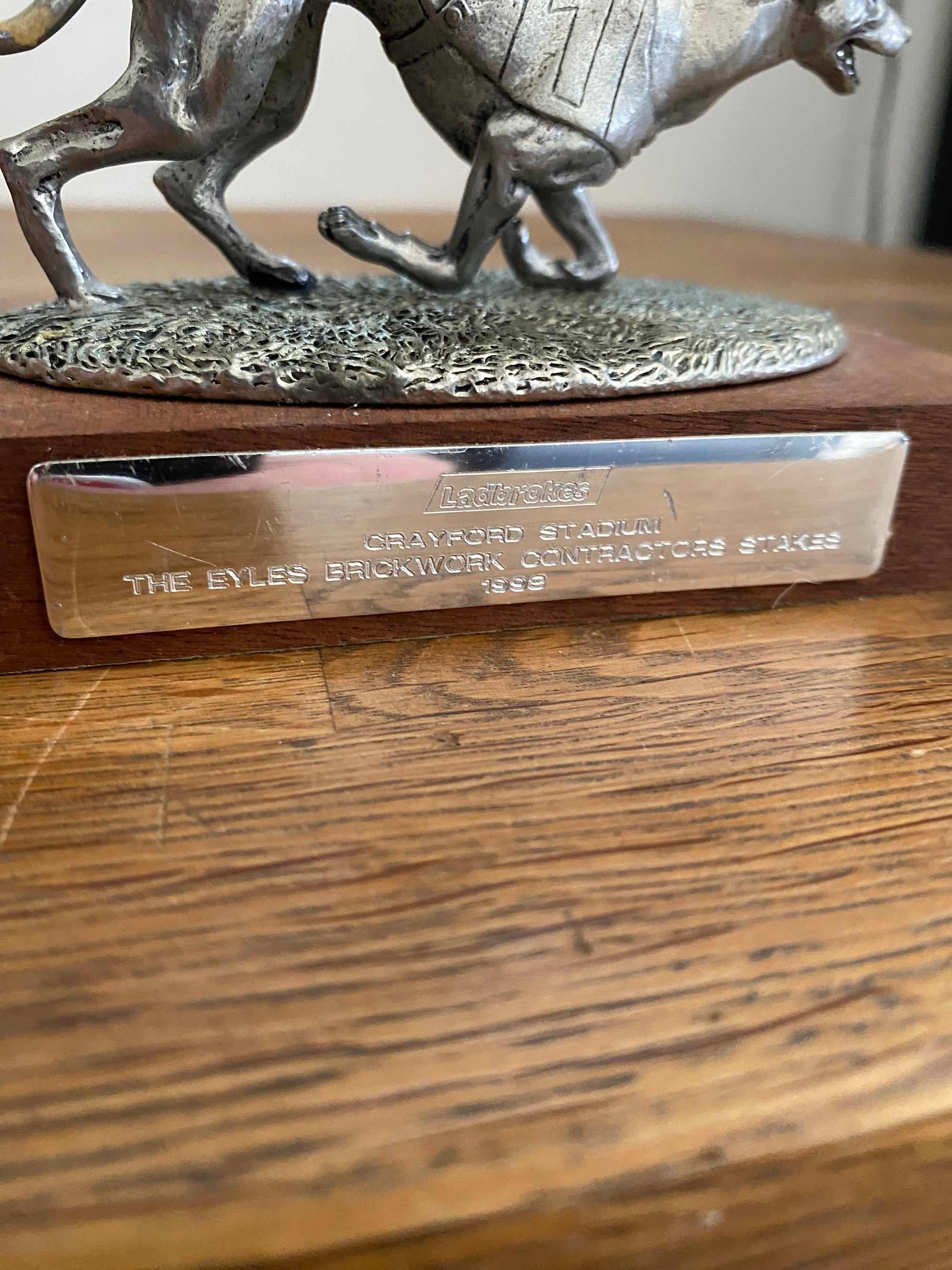 Vintage Ladbrokes Crayford Stadium 1998 , Greyhound Trophy ( Dog Called Rocket?)