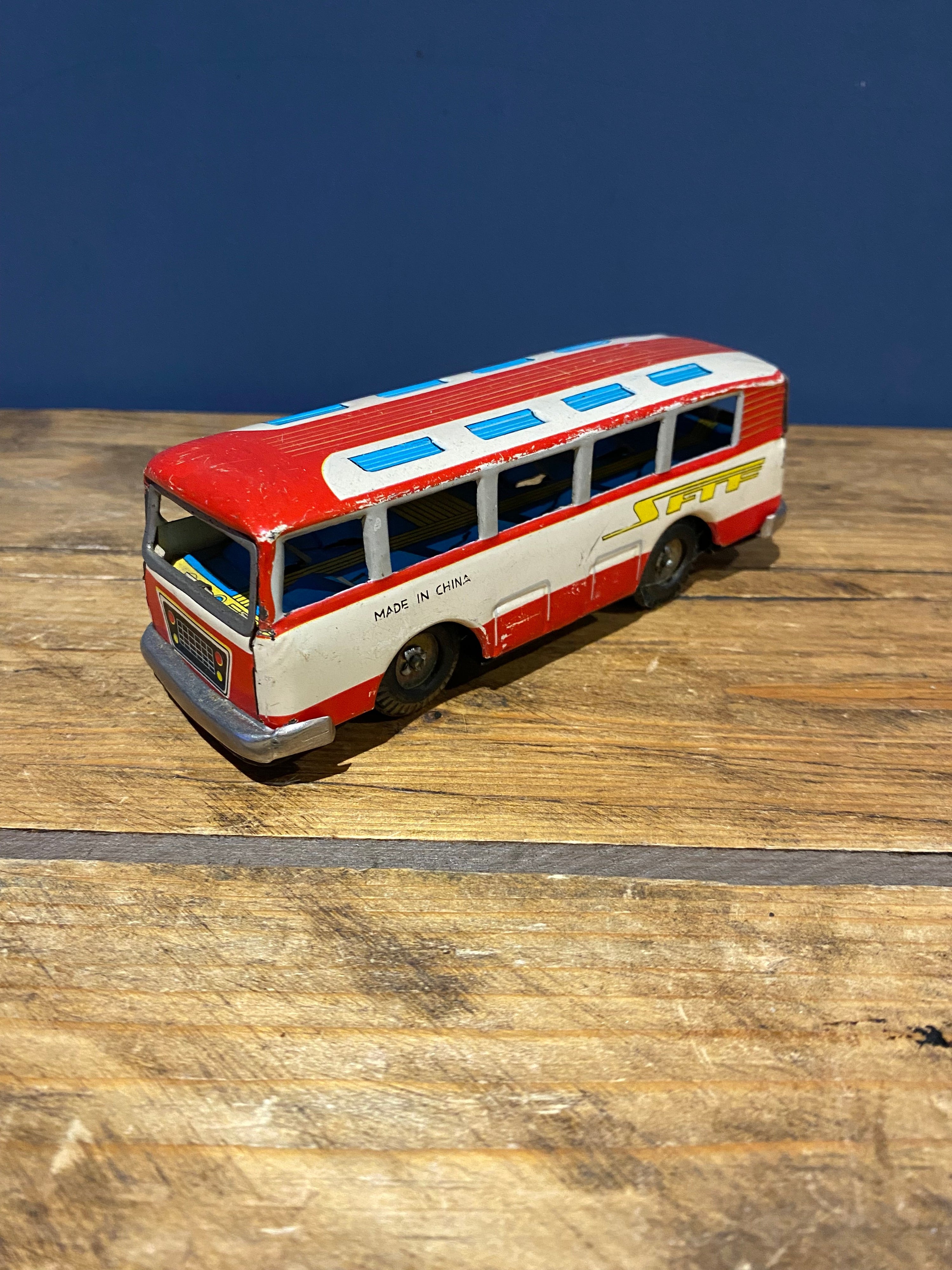 Vintage Tinplate SFTF , Made In China , Tinplate Bus