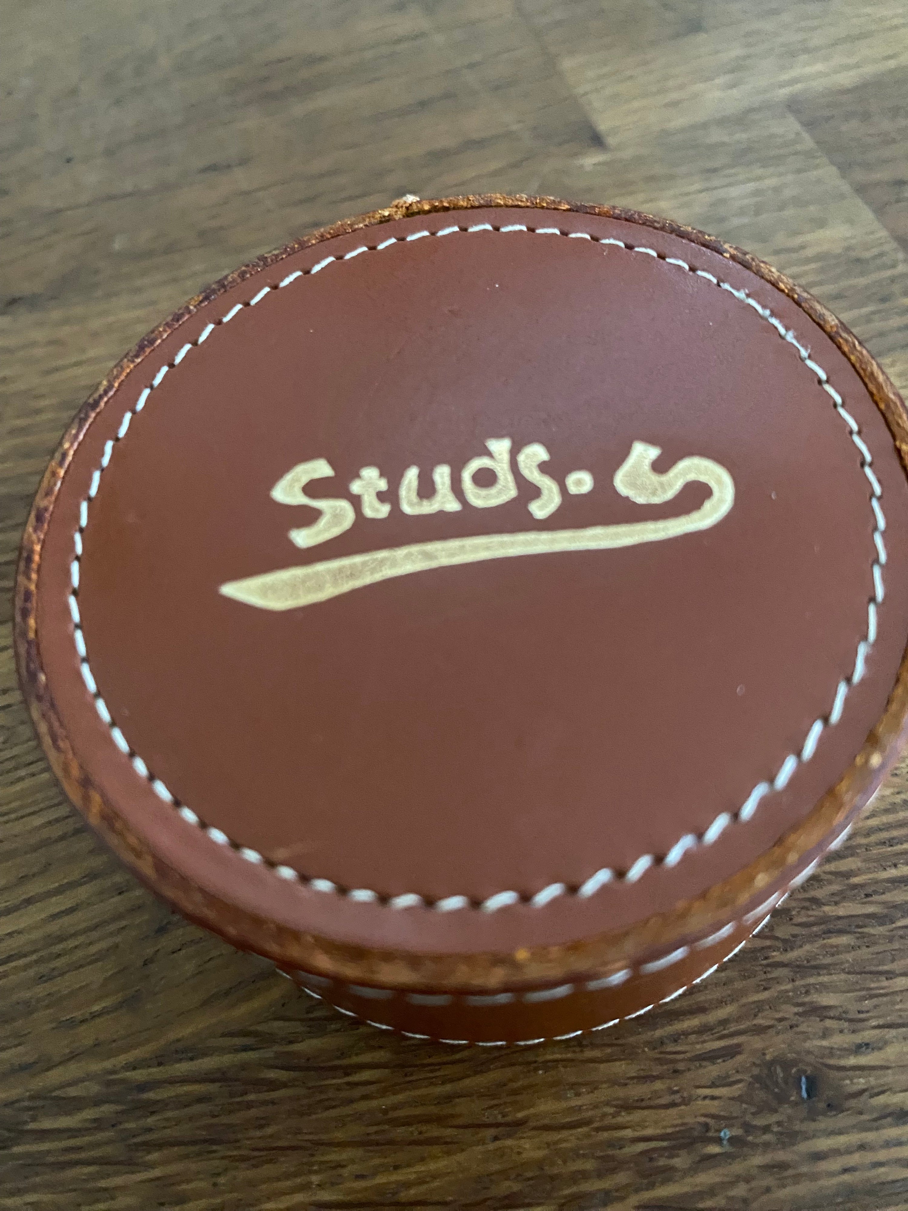 Vintage Real Hide Stud Box , Leather Box