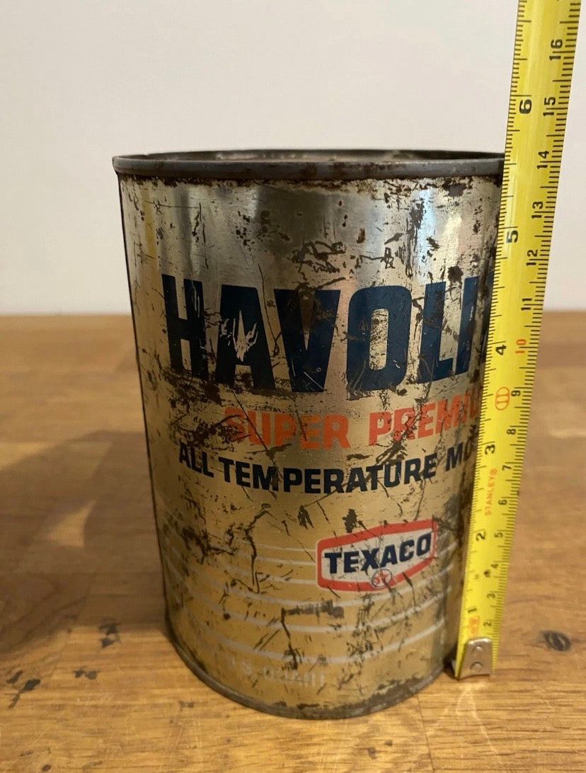 Vintage Texaco Havoline American Quart Oil Can / Tin