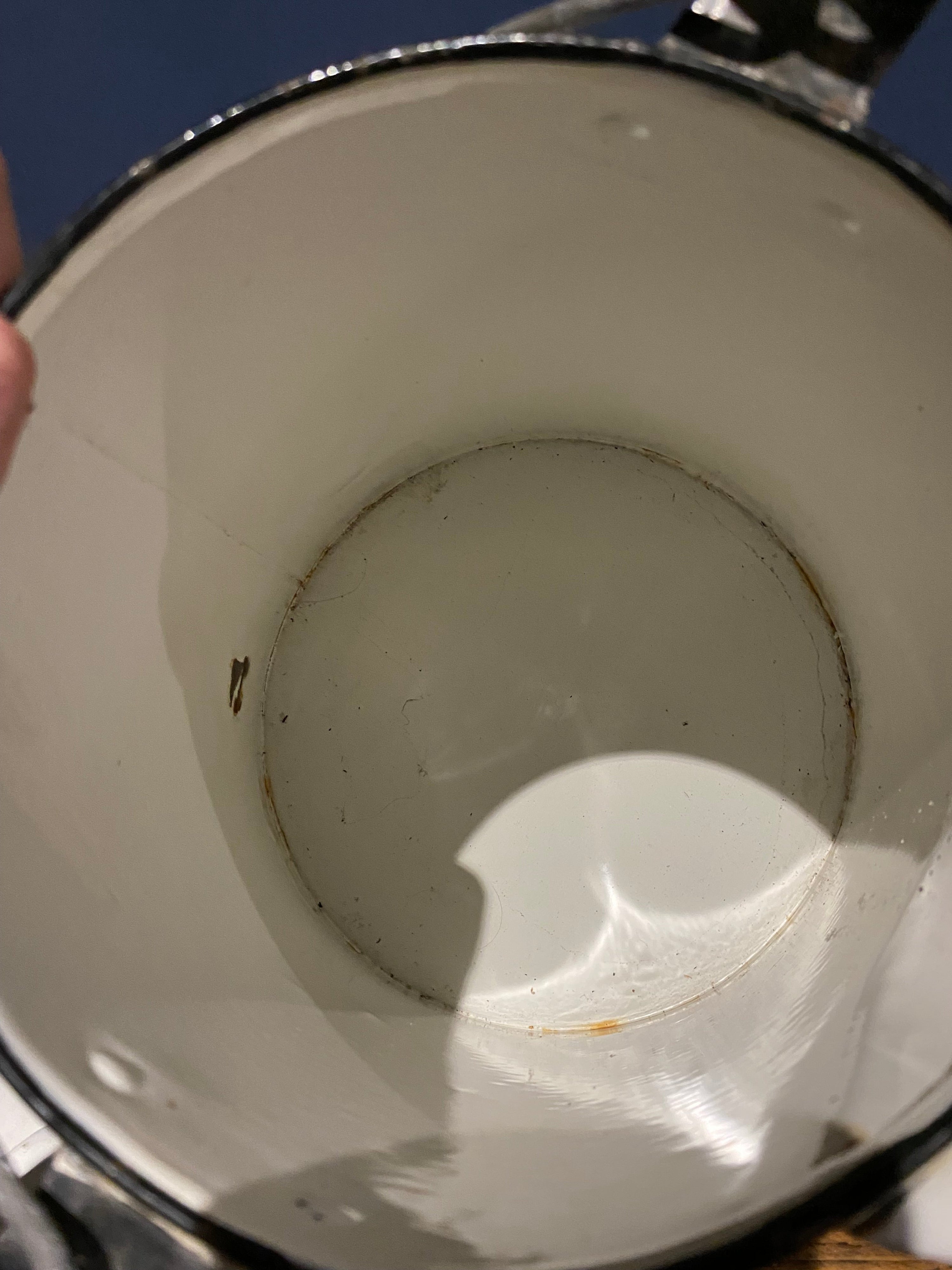 Extra Large Vintage French Enamel Coffee Pot / Water Jug / Milk Jug