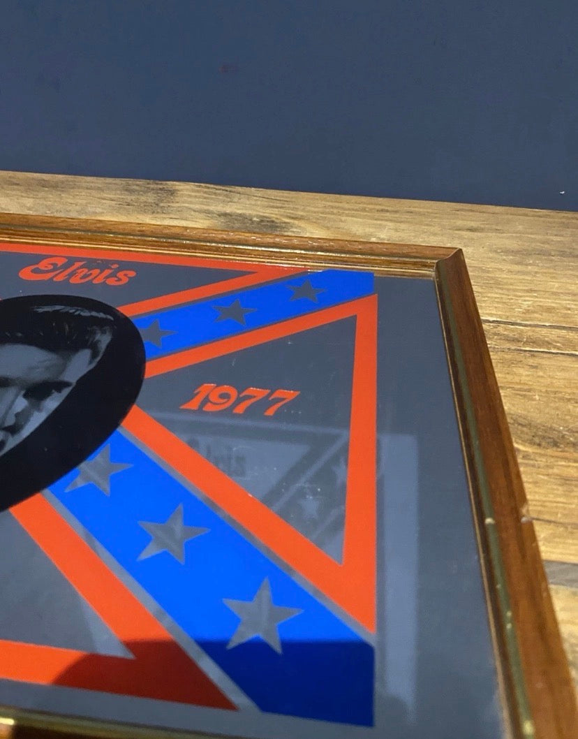 Vintage Elvis Presley 1935-1977 Mirror, Confederate Flag , Elvis Lives On.