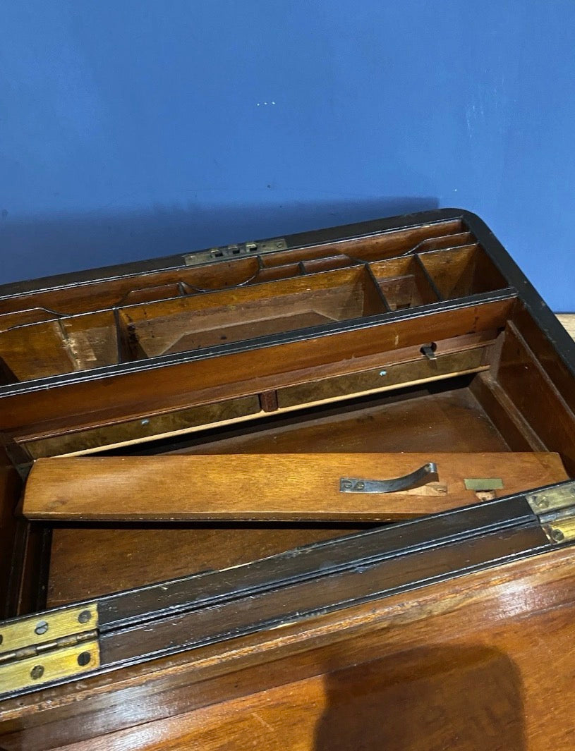 Antique Box / Writing Slope In Need Of Tlc , Secret Compartment.