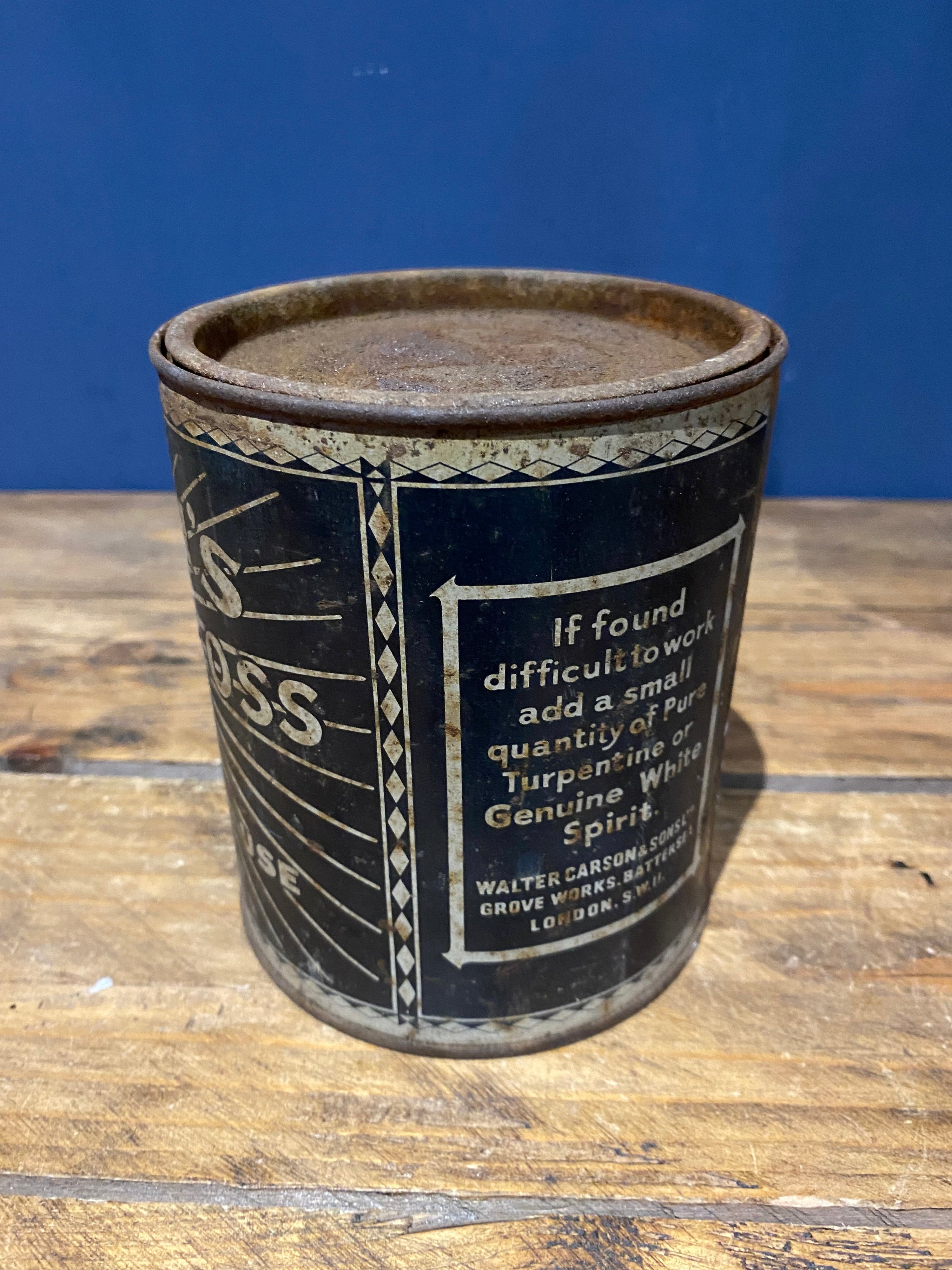 Antique / Vintage. Rare Carson’s Paint Tin , Full , As Found Condition