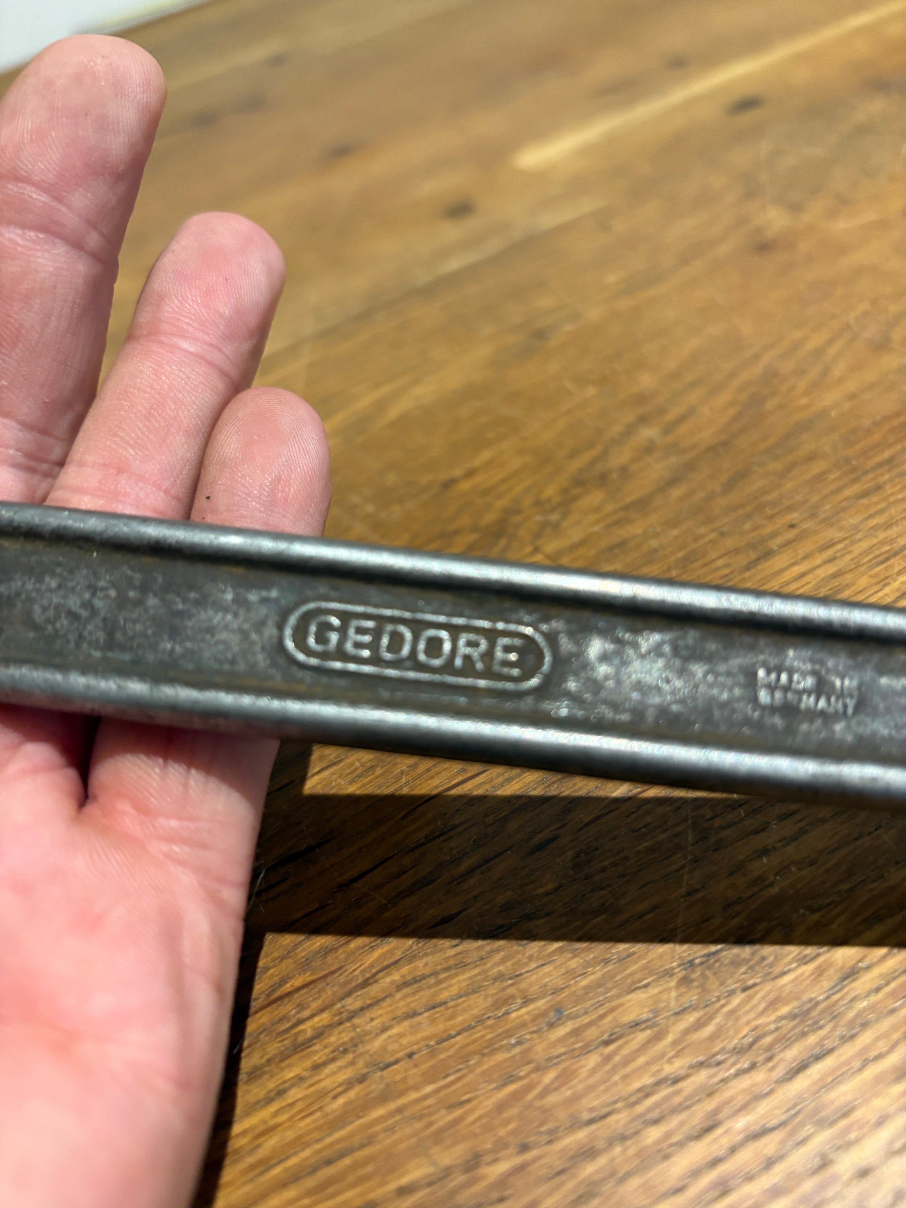 Vintage Gedore No895 Spanner , 1 1/8af, 15/16 Af. Open Ended Soanner