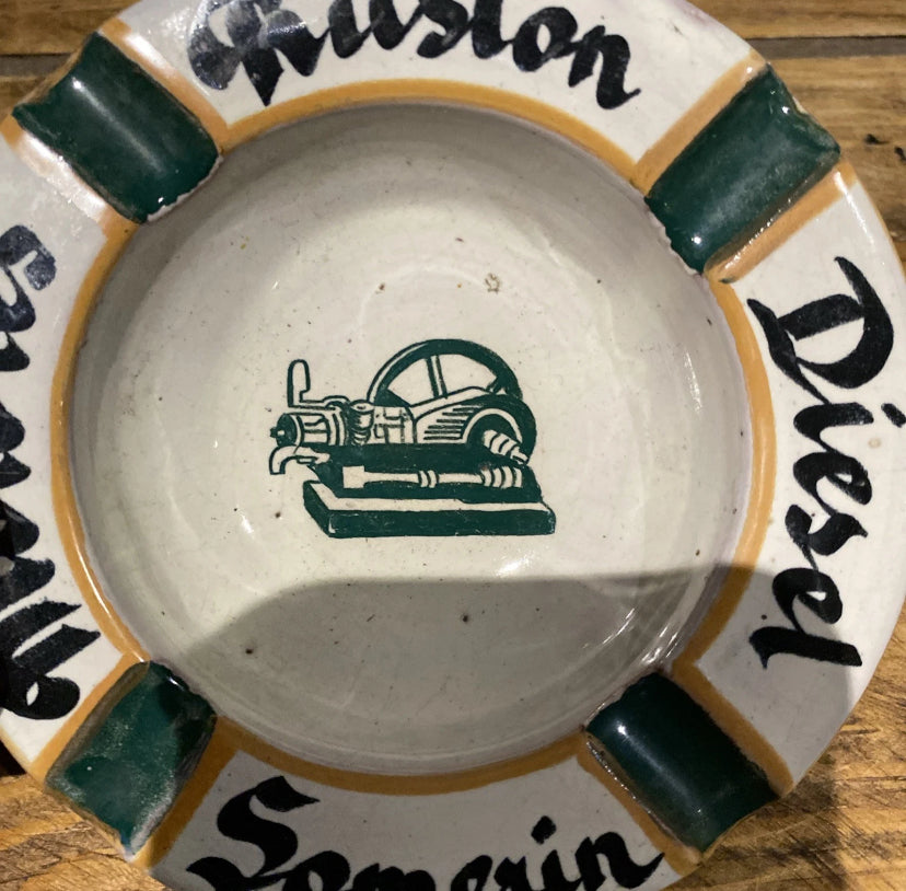 Vintage Ruston Diesel Motors Somerin , Ceramic Ashtray, Locomotives, Railway