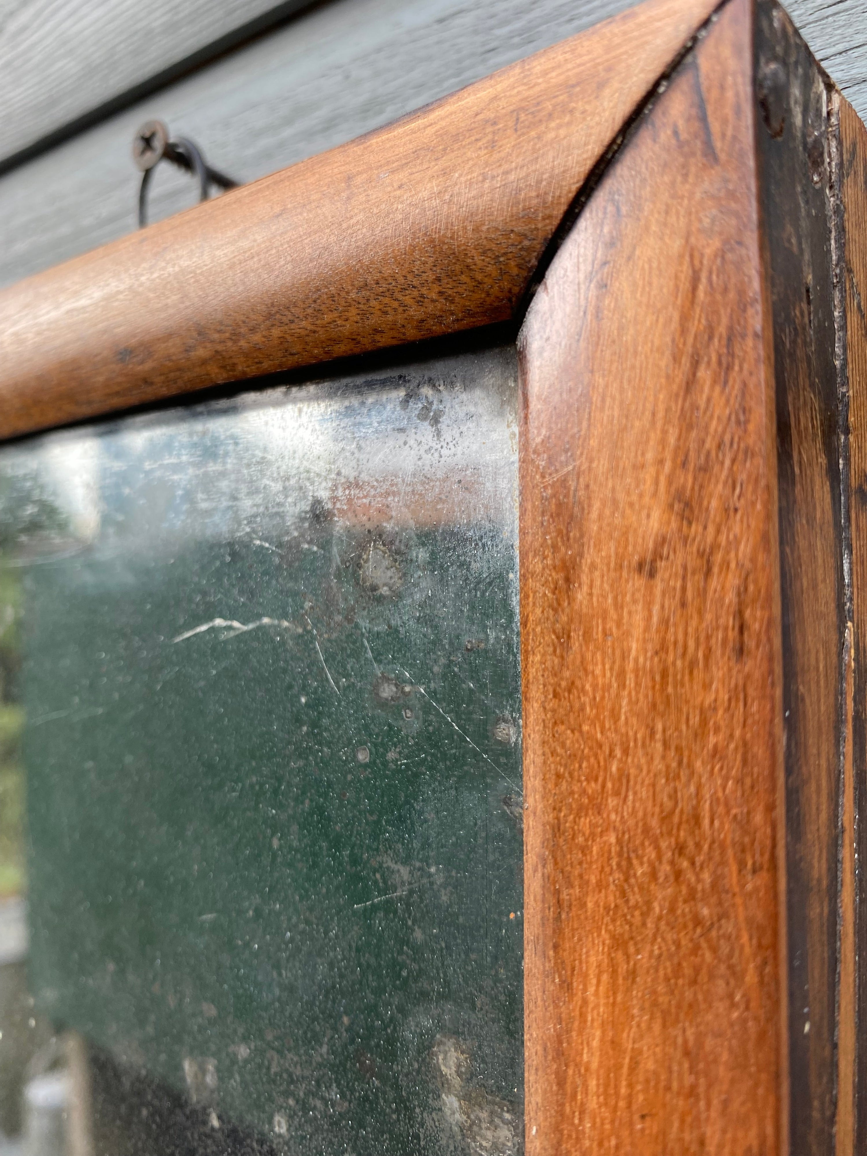 Well Worn Antique Wall Mirror, Aged Mirror