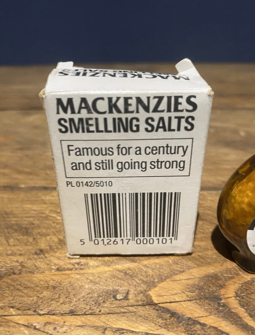 Vintage Mackenzies Smelling Salts Bottle And Box