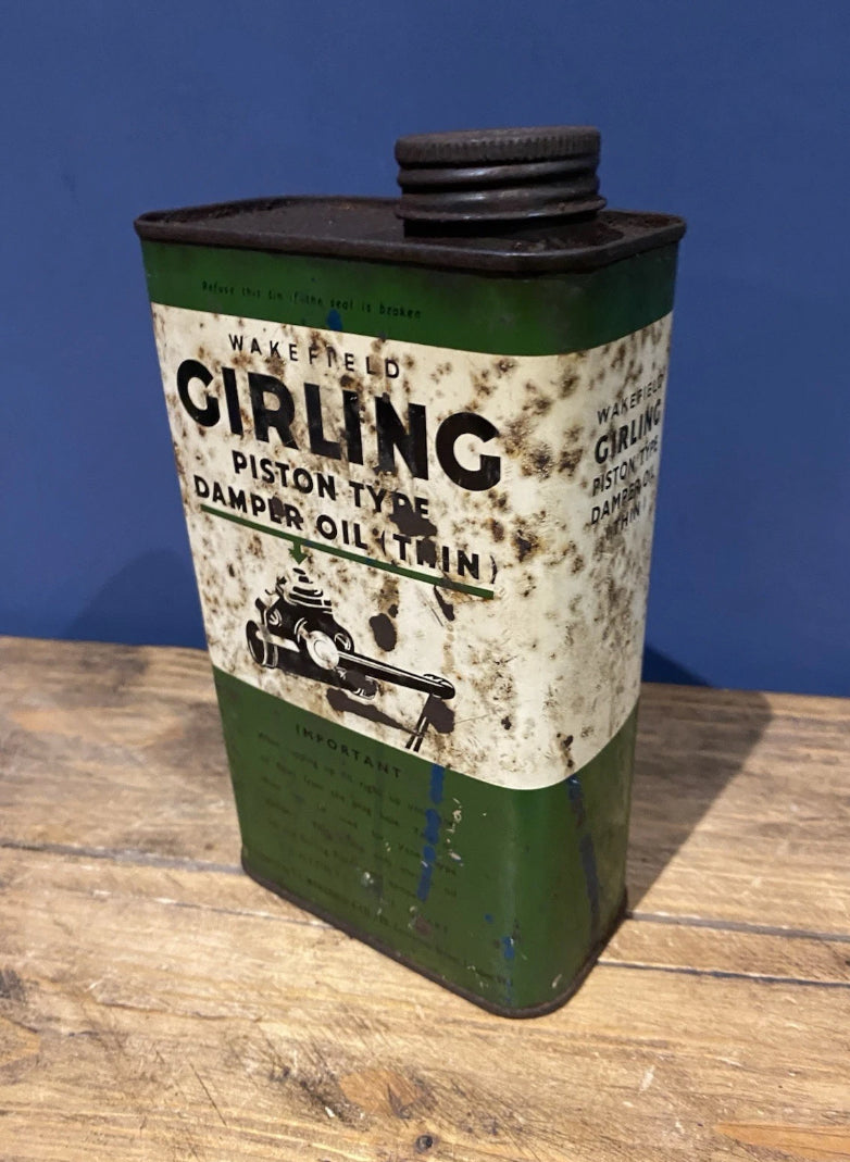 Vintage Wakefield Girling Piston Damper Oil Empty Tin , Castrol