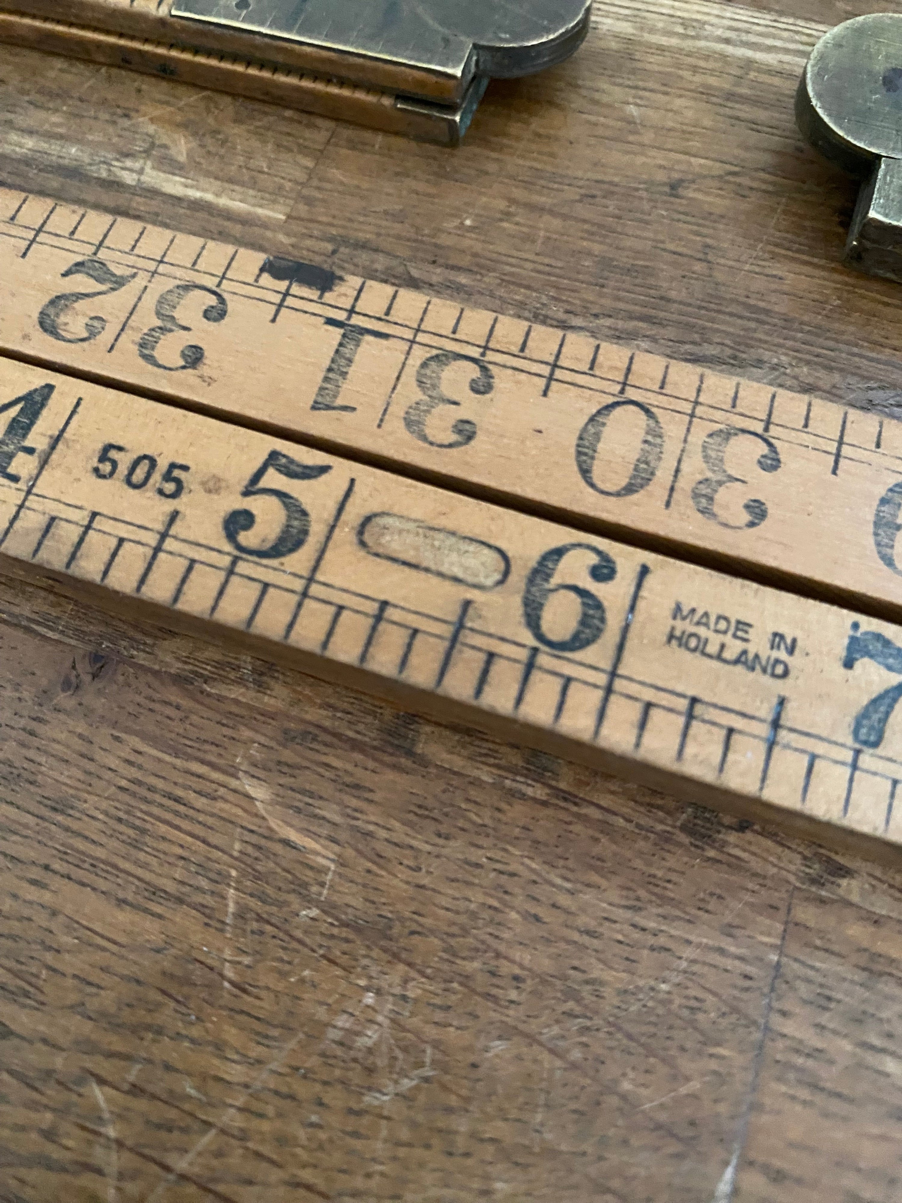 Joblot Of 15 Vintage Box Wood Folding Rulers , Mostly Rabone , Various Condition