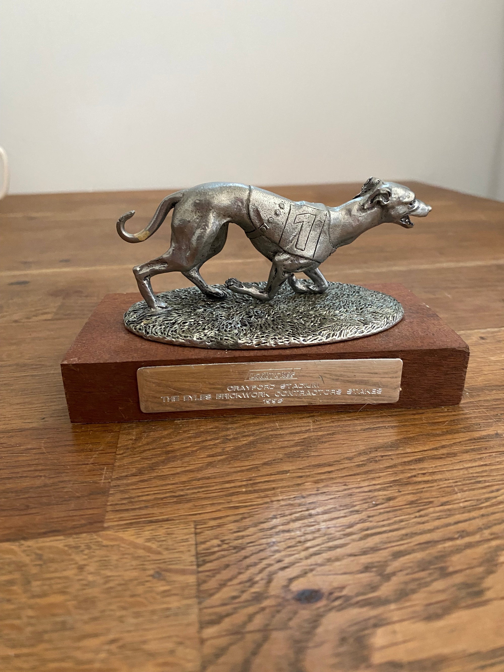 Vintage Ladbrokes Crayford Stadium 1998 , Greyhound Trophy ( Dog Called Rocket?)