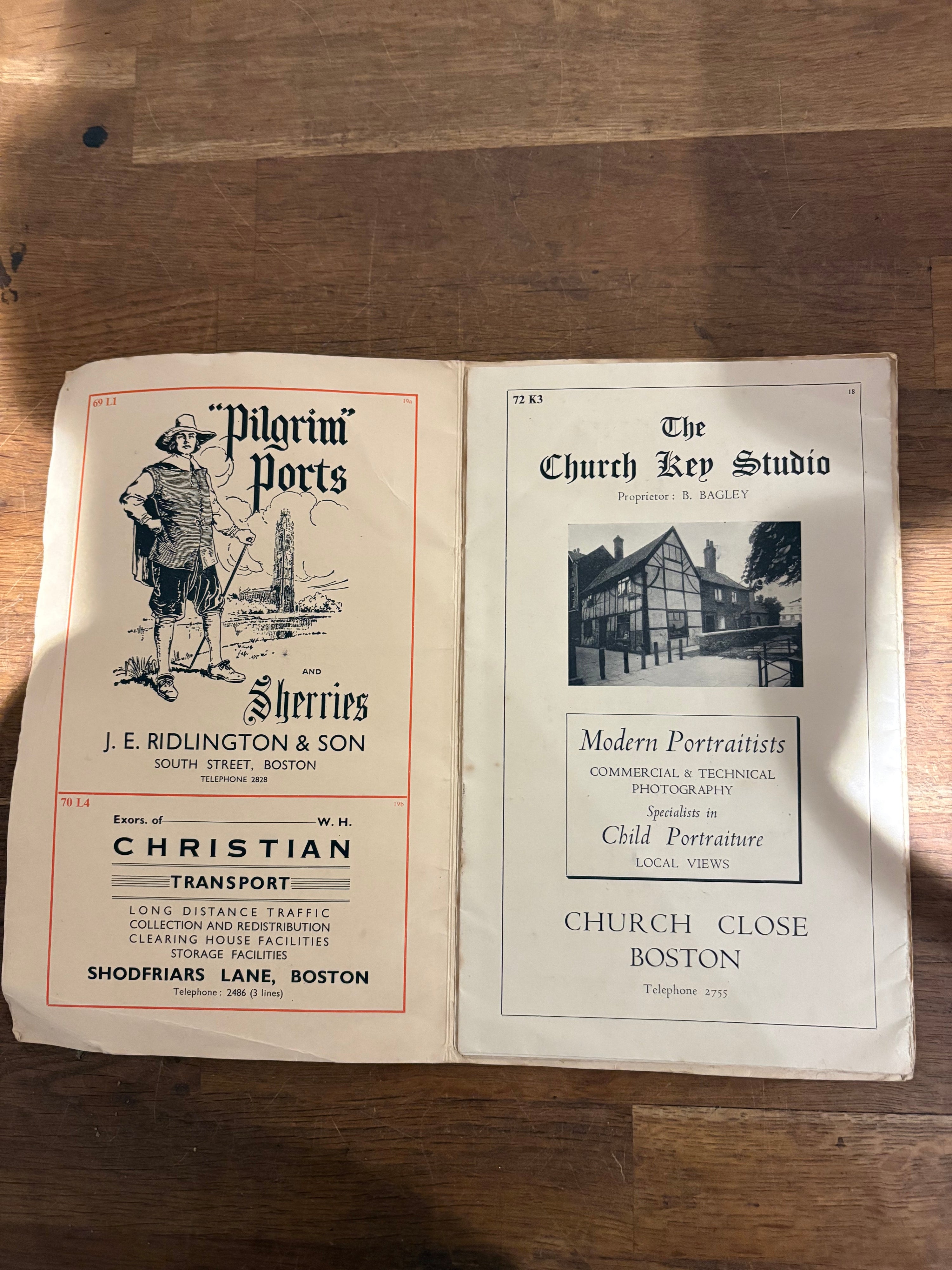 Vintage 1930’s-1950’s Burrows Pointer Guide Map Of Boston UK , Third Edition