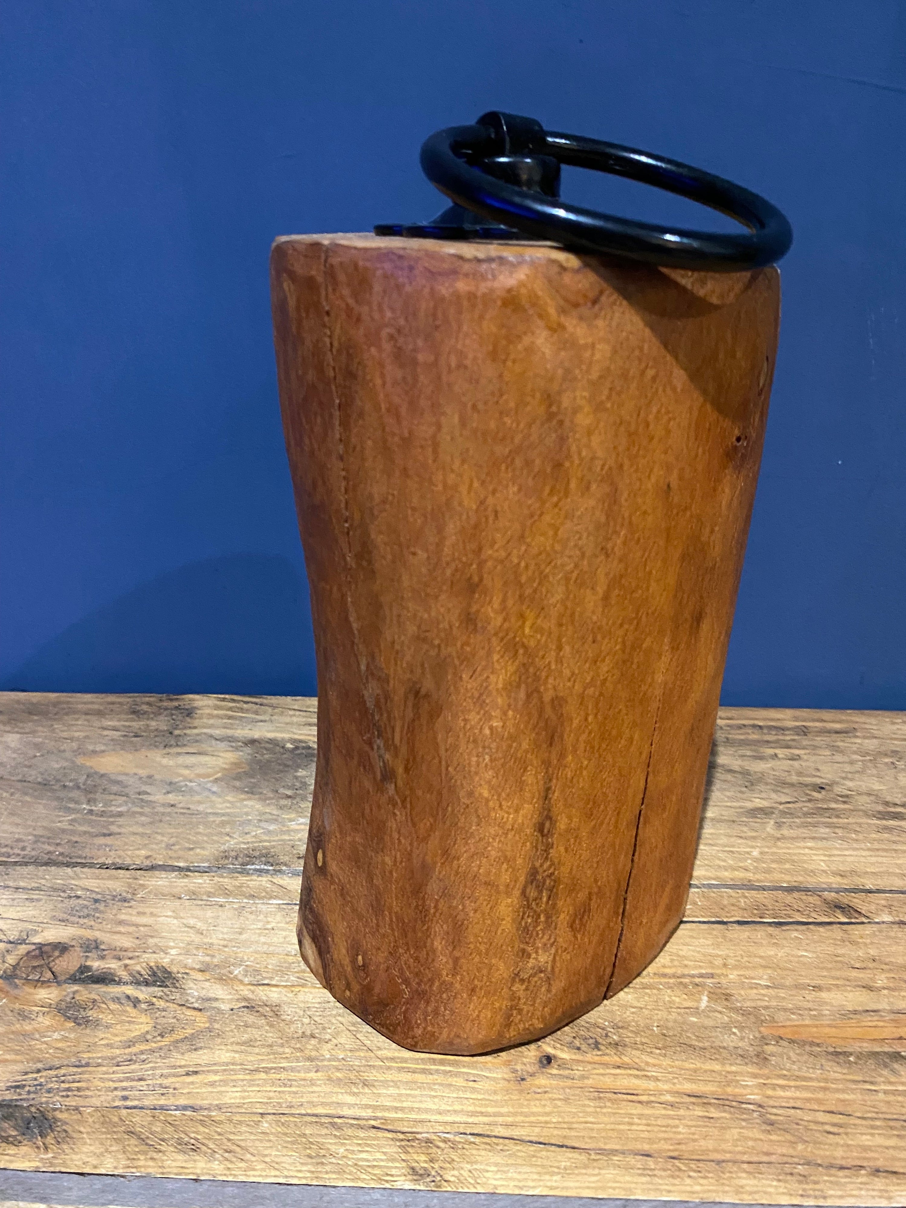 Handmade log doorstop
