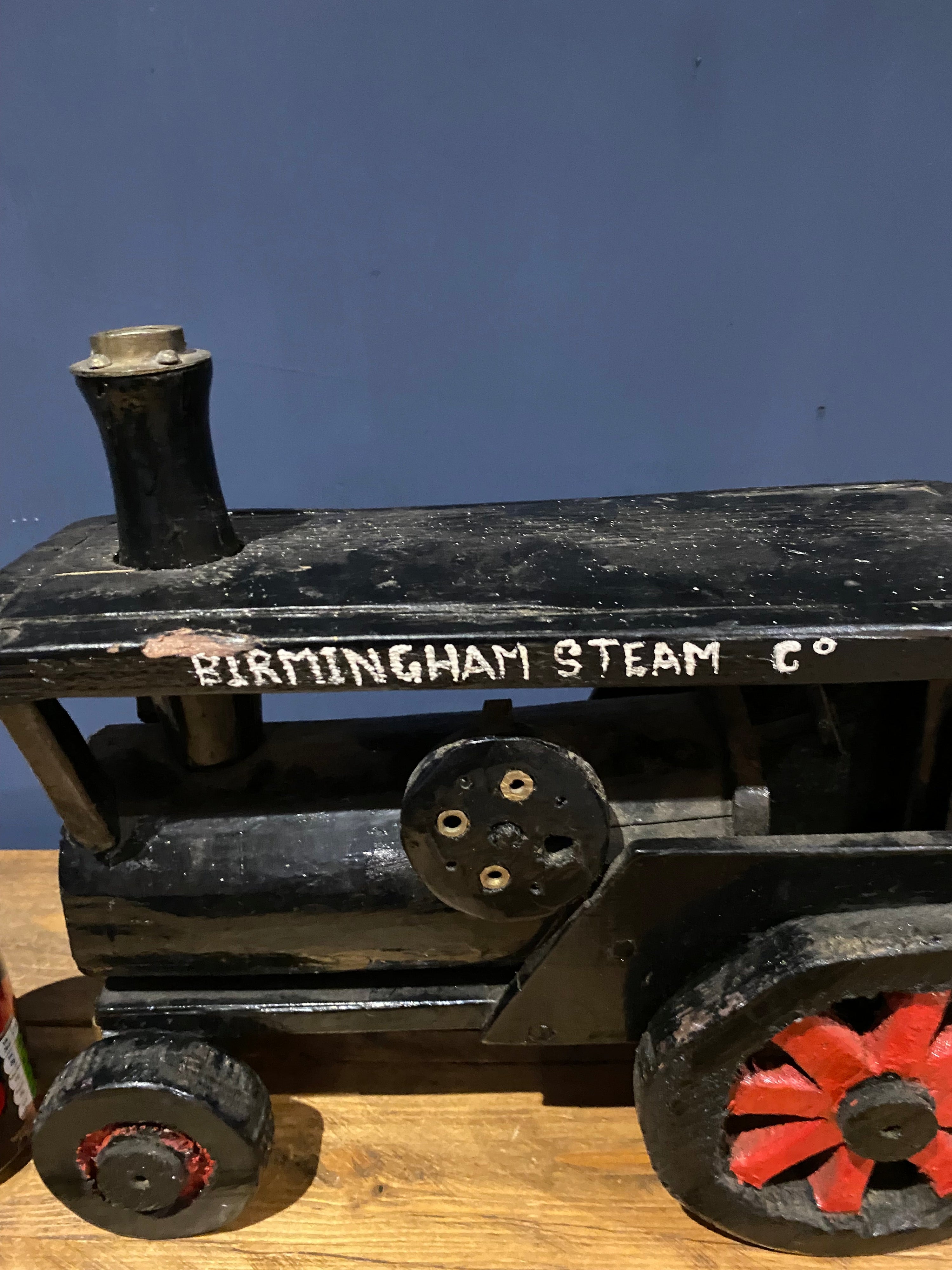 Scratch Built Wooden Steam Engine , Folk Art