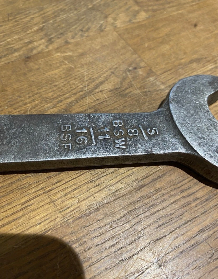 Vintage 1941 Air Ministry Spanner, 3/4 Bsw,7/8 Bsf + 5/8 Bsw, 11/16 Bsf.